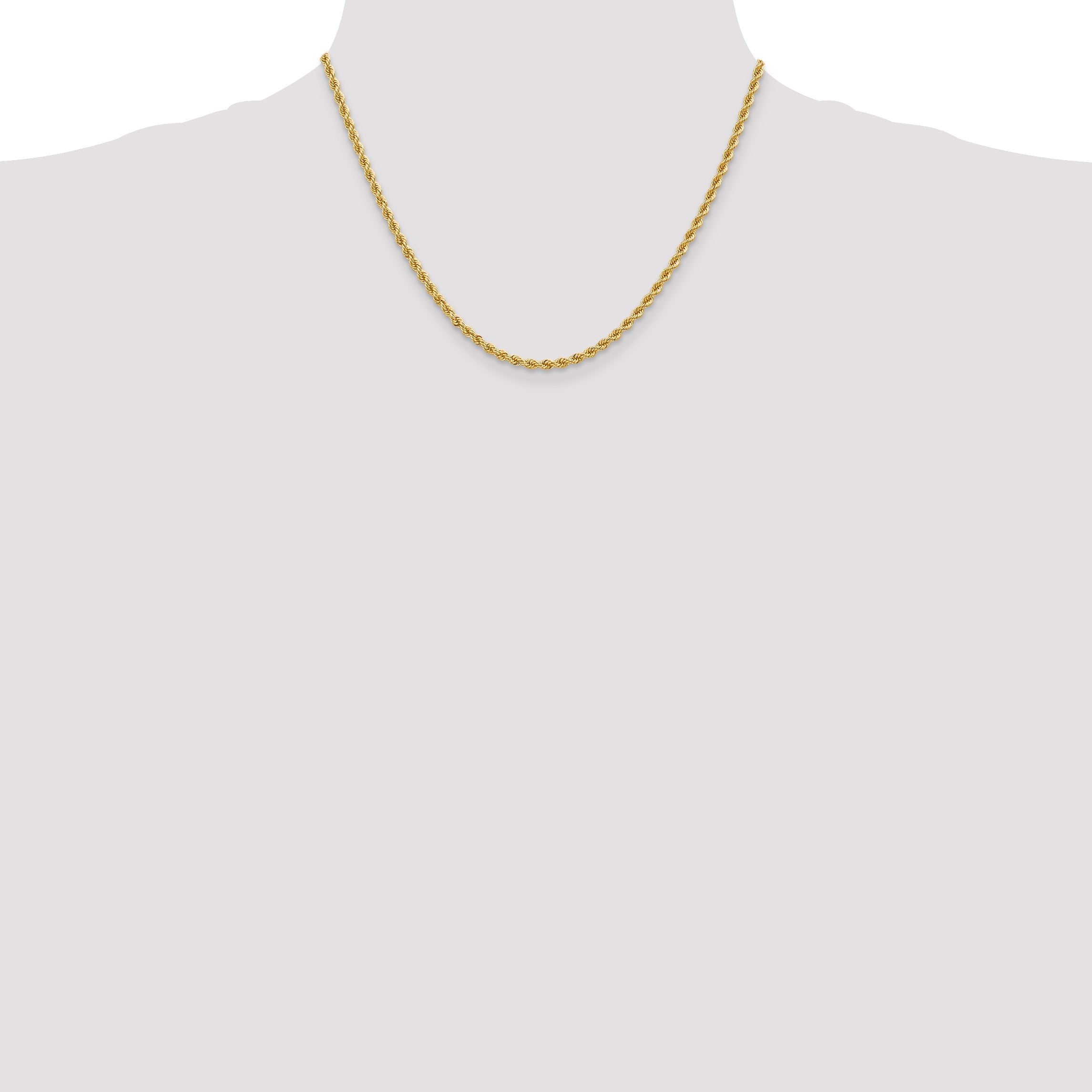 18 Inch 14K 2.75mm Solid Regular Rope Chain Necklace