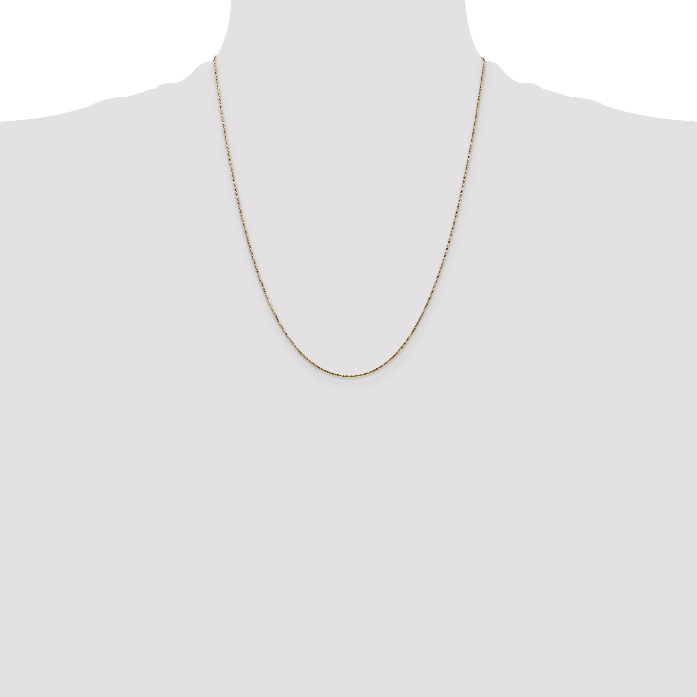 22 Inch 14K Yellow Gold .65mm D/C Spiga Chain Necklace
