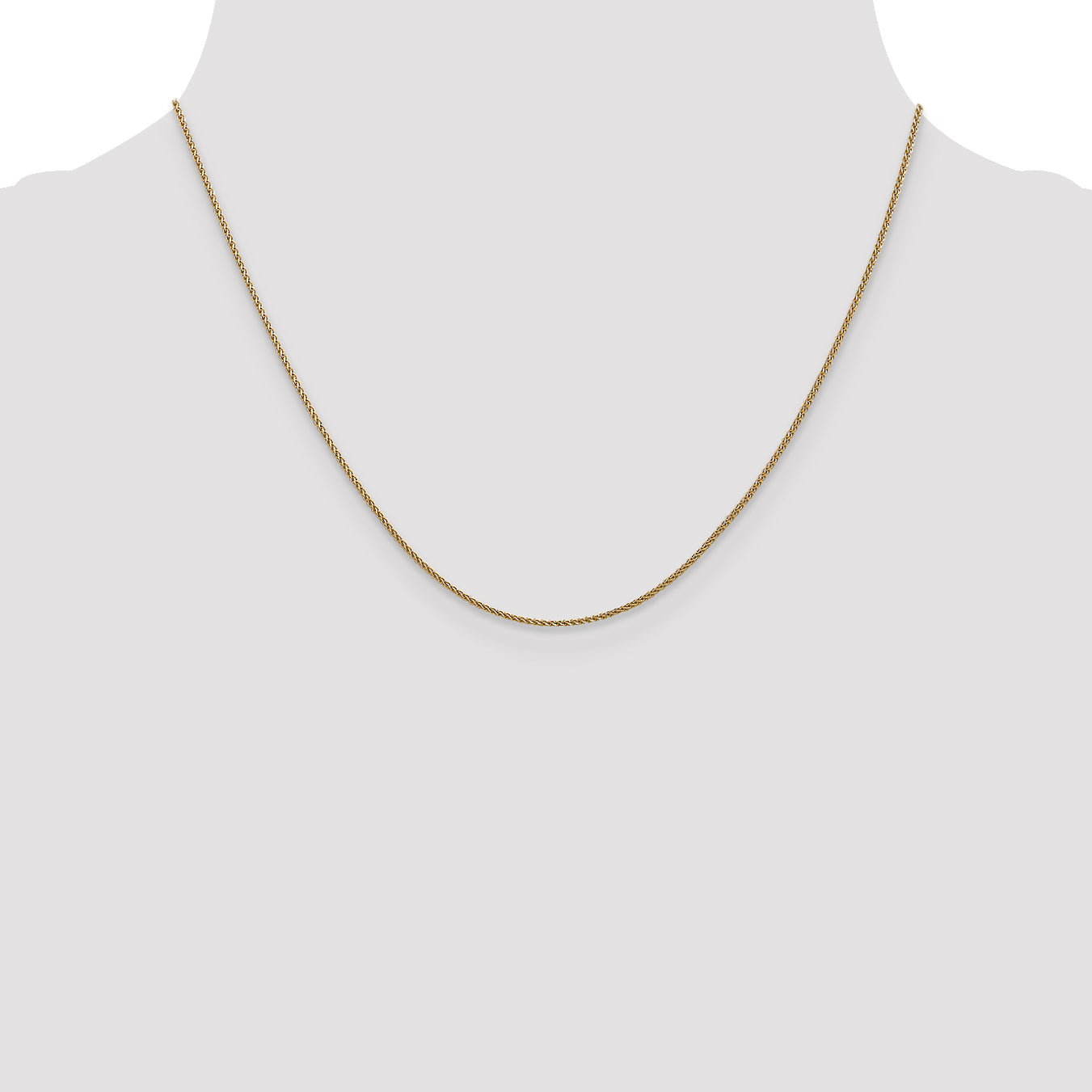 18 Inch 14K 1mm D/C Spiga Chain Necklace
