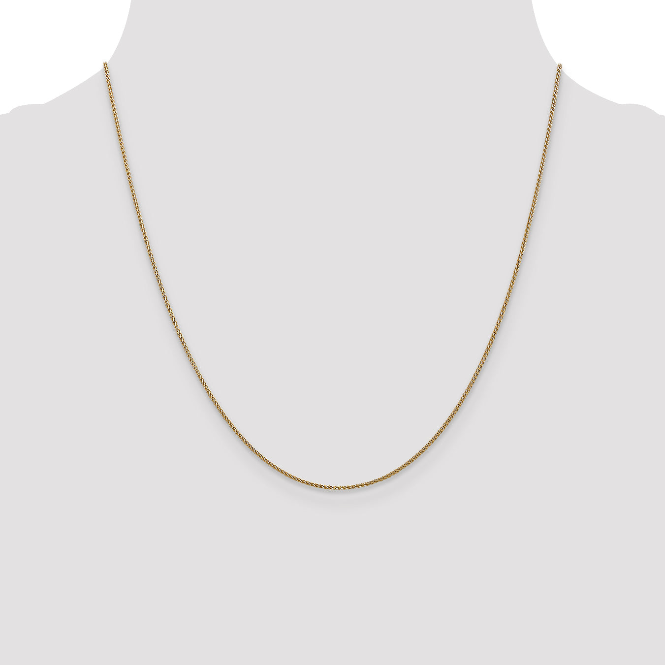 20 Inch 14K 1mm D/C Spiga Chain Necklace