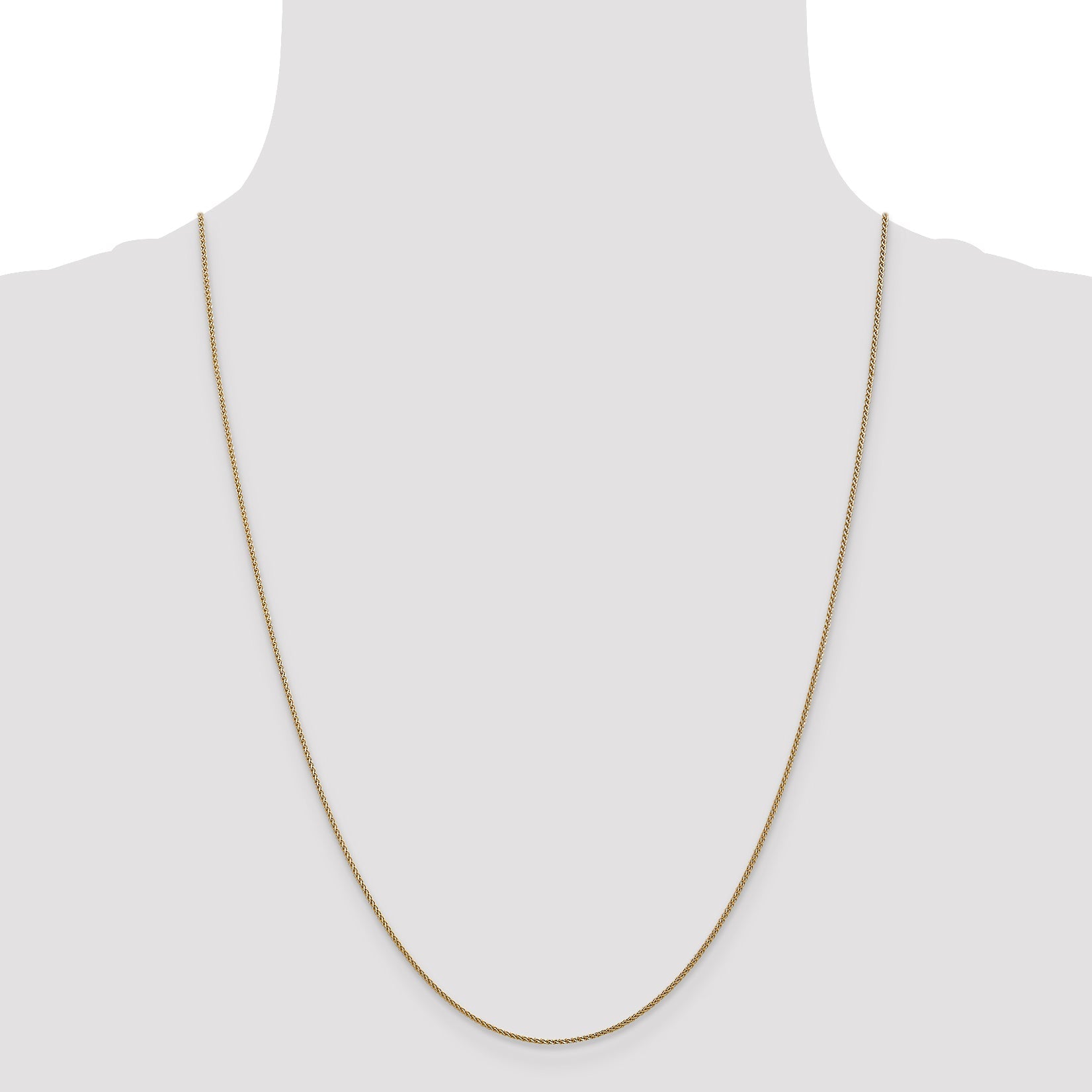 24 Inch 14K 1mm D/C Spiga Chain Necklace