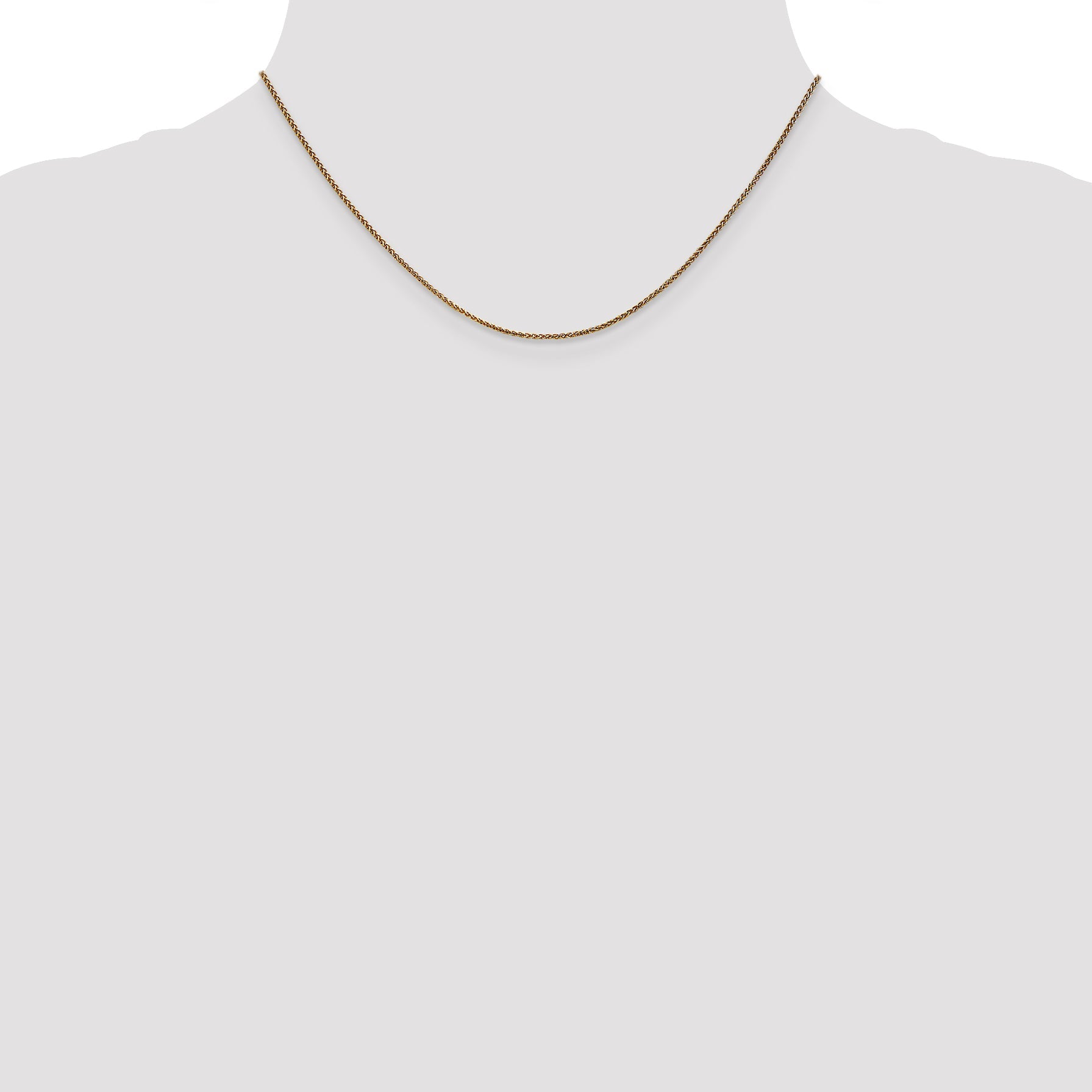 16 Inch 14K 1.2mm D/C Spiga Chain Necklace