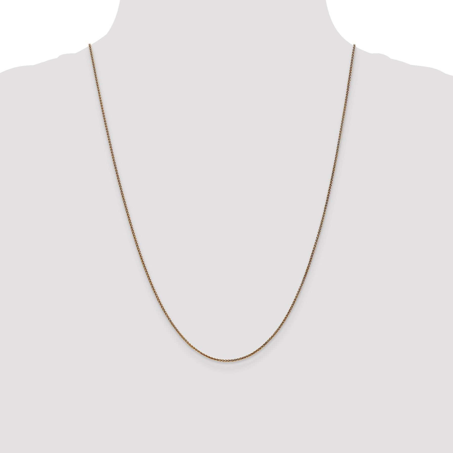 24 Inch 14K 1.2mm D/C Spiga Chain Necklace
