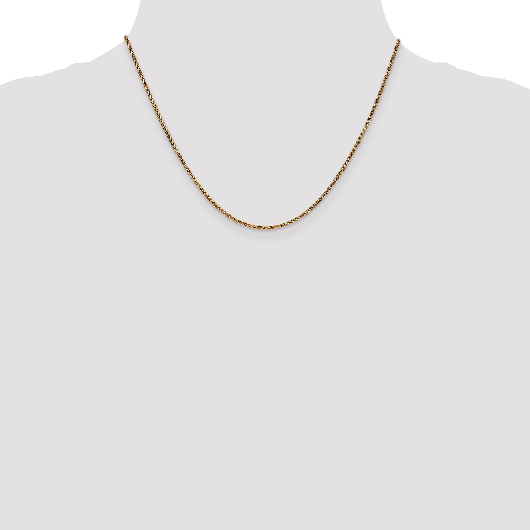 18 Inch 14K 1.4mm D/C Spiga Chain Necklace