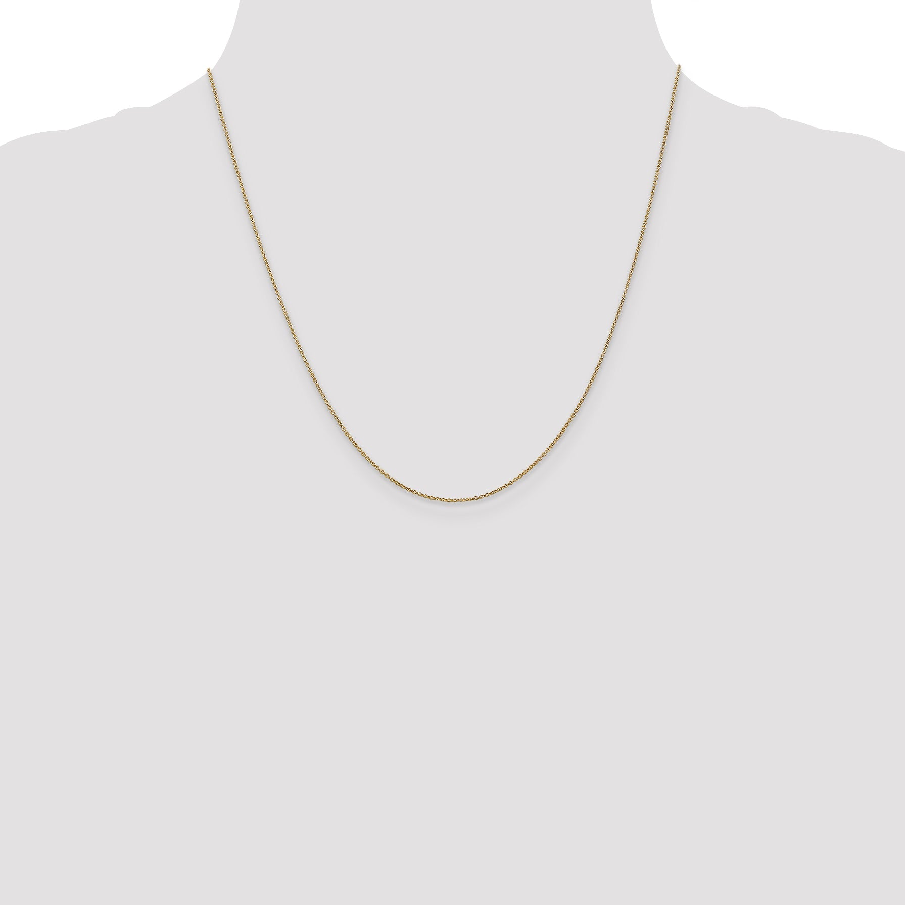 20 Inch 14K .9mm Round Cable Chain Necklace
