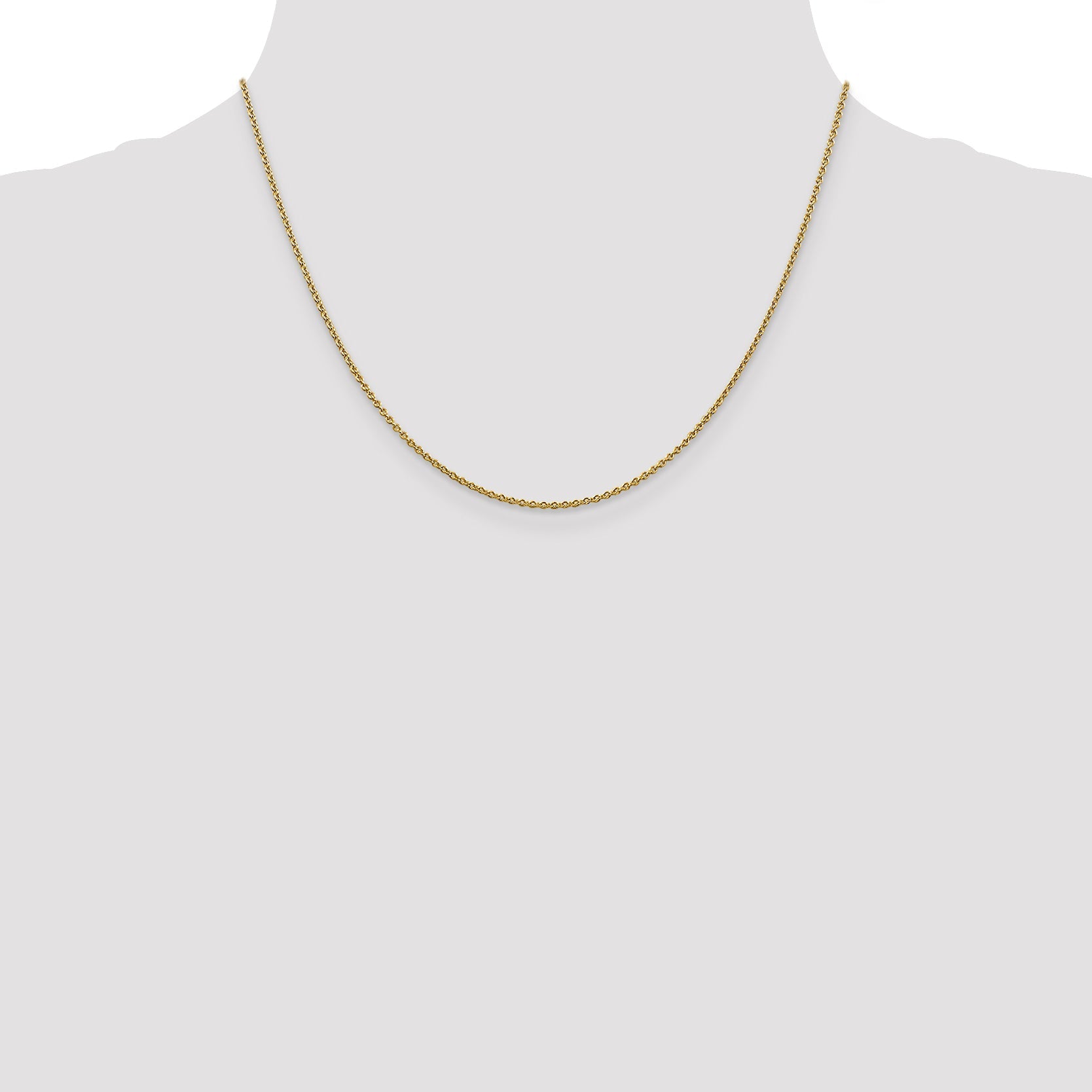 18 Inch 14K 1.8mm Round Cable Chain Necklace