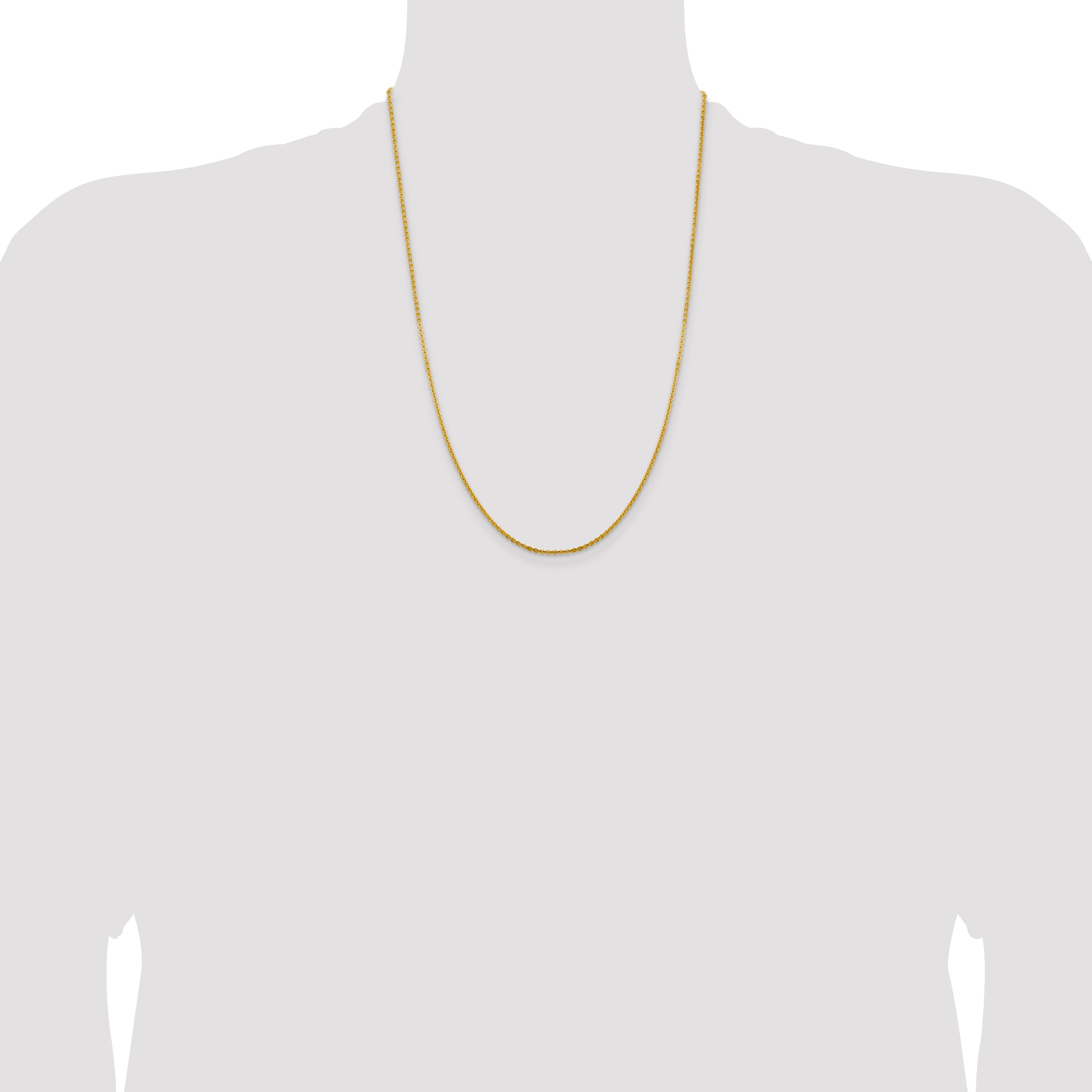 24 Inch 14K 1.95mm Flat Cable Chain Necklace