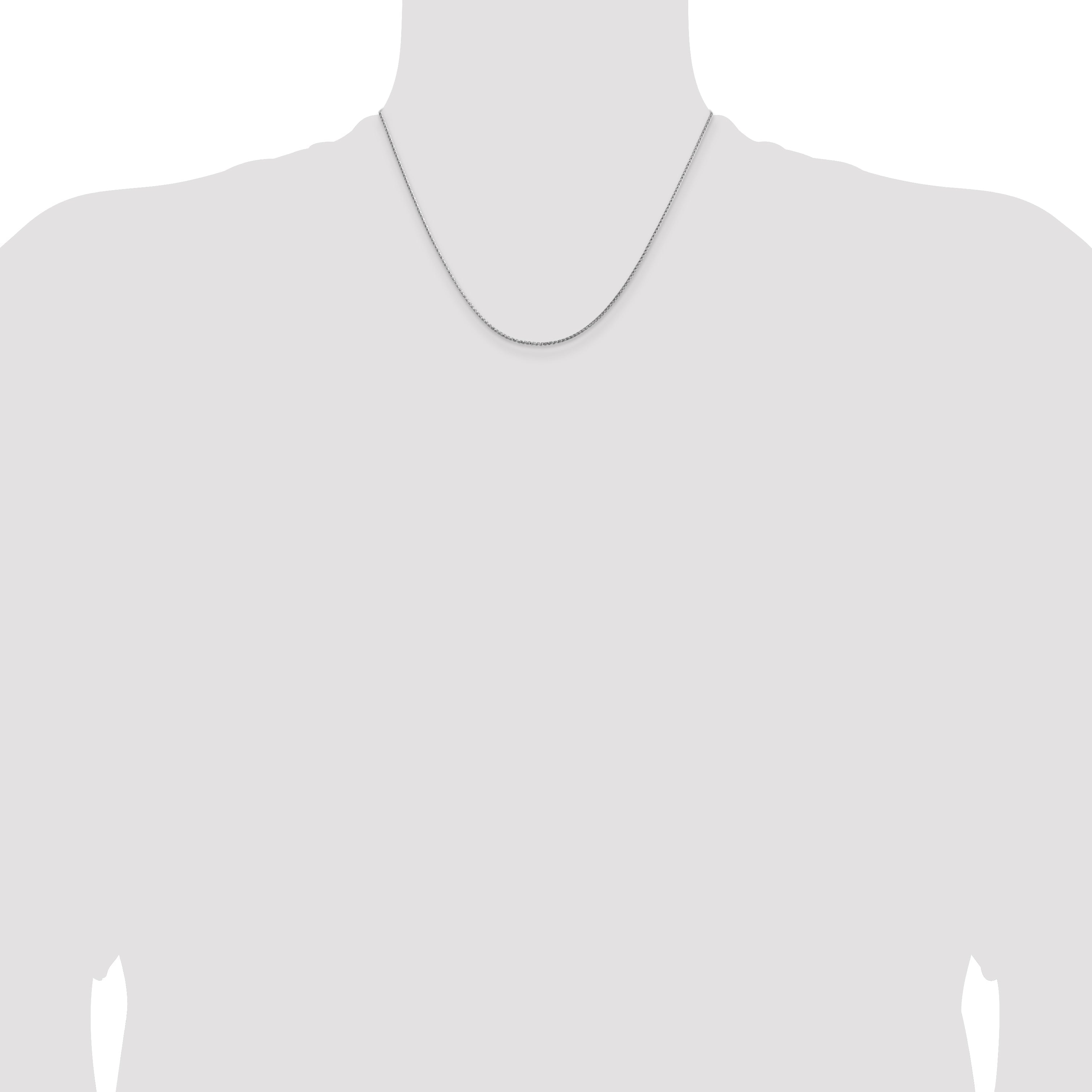 18 Inch 14K White Gold 1.15mm D/C Open Franco Chain Necklace