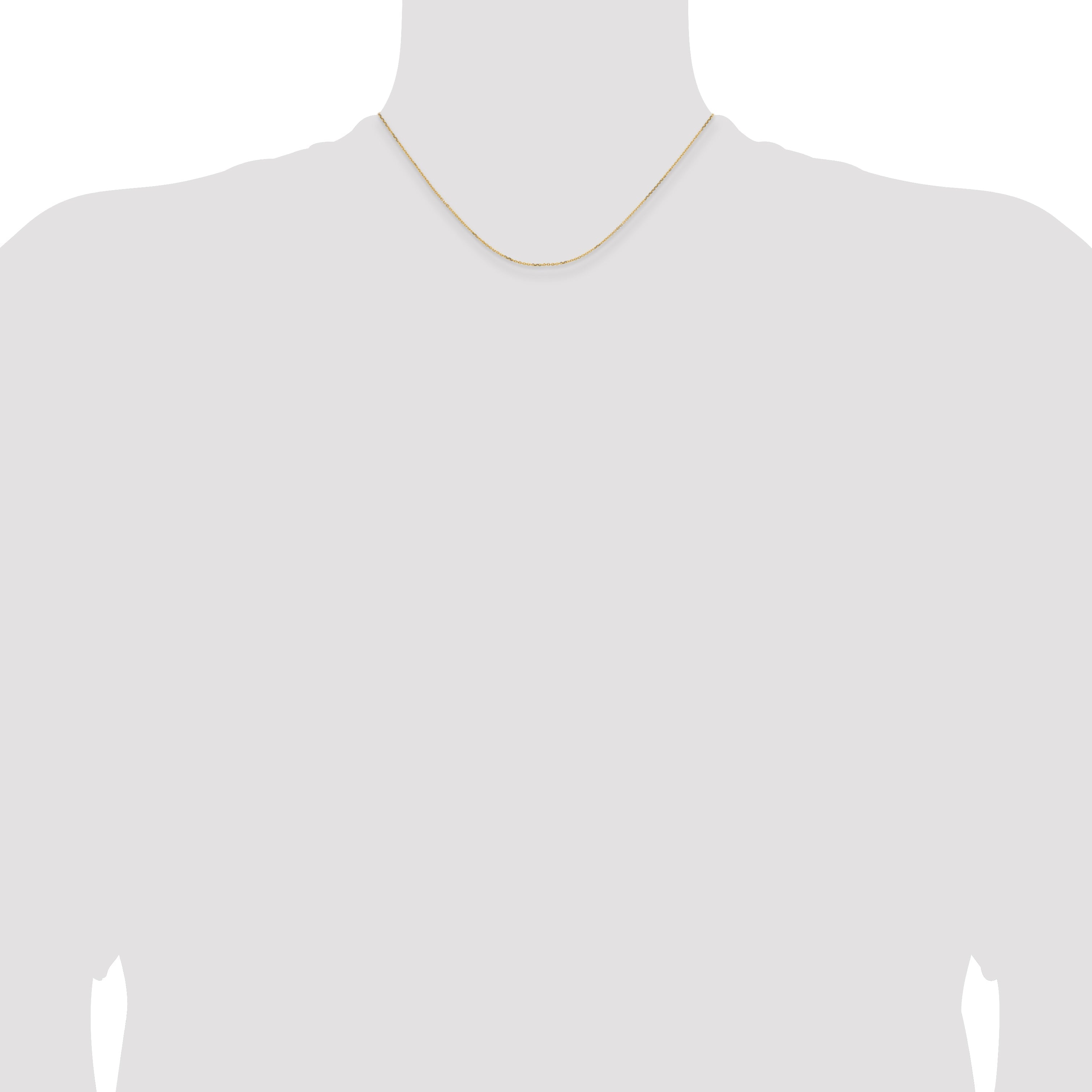 16 Inch 14K White Gold .85mm D/C Cable Chain Necklace