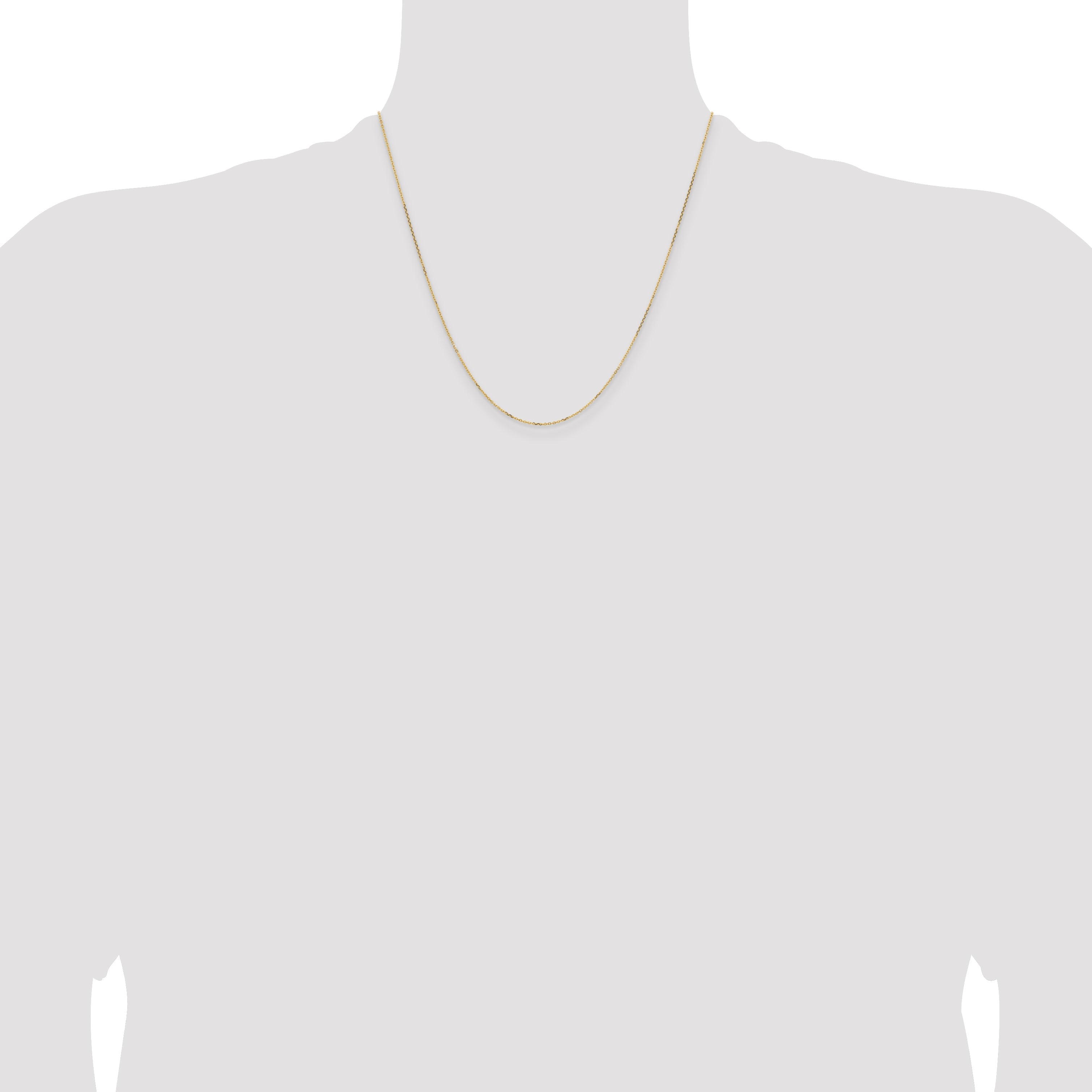 2 Inch 14K White Gold .85mm D/C Cable Chain Necklace