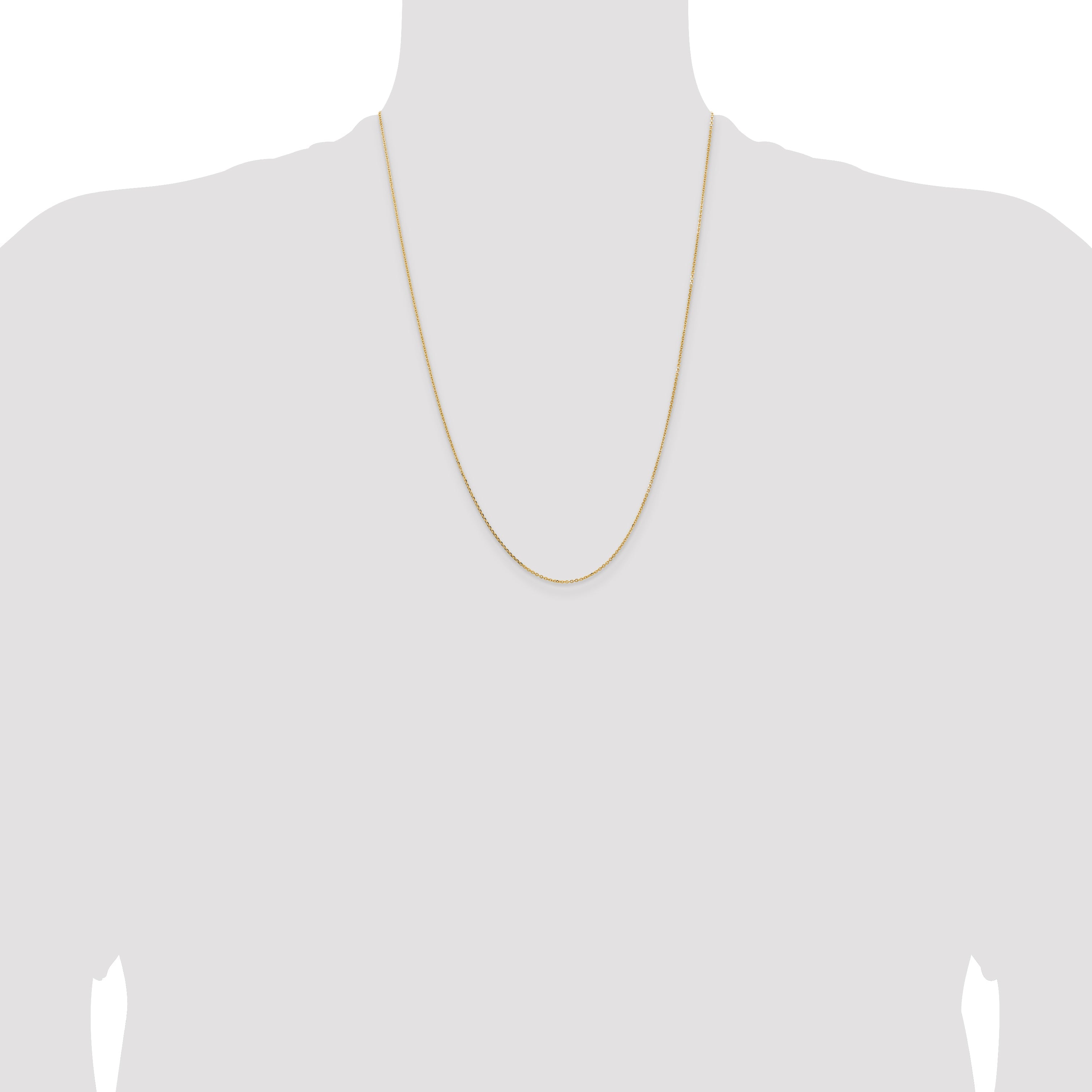 24 Inch 14K Yellow Gold 1.05mm D/C Cable Chain Necklace