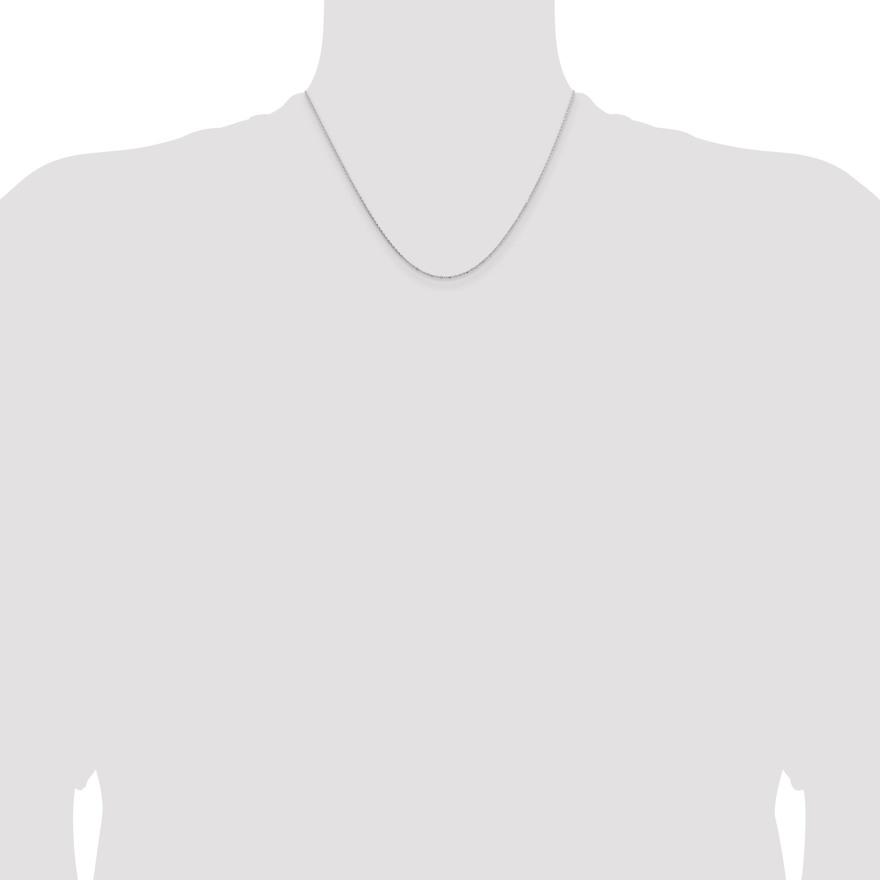 18 Inch 14K White Gold 1.05mm D/C Cable Chain Necklace