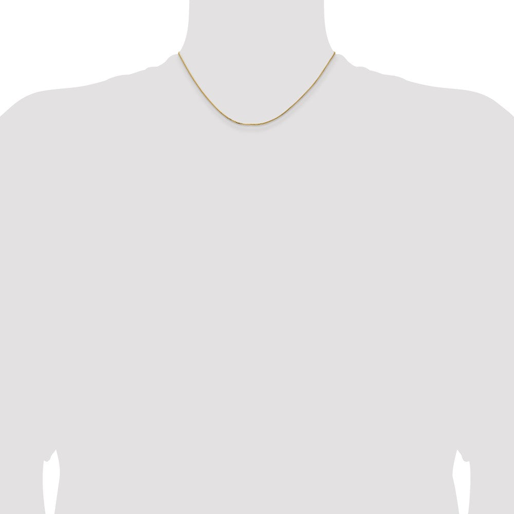 16 Inch 14K Yellow Gold 1mm Concave Box Chain Necklace