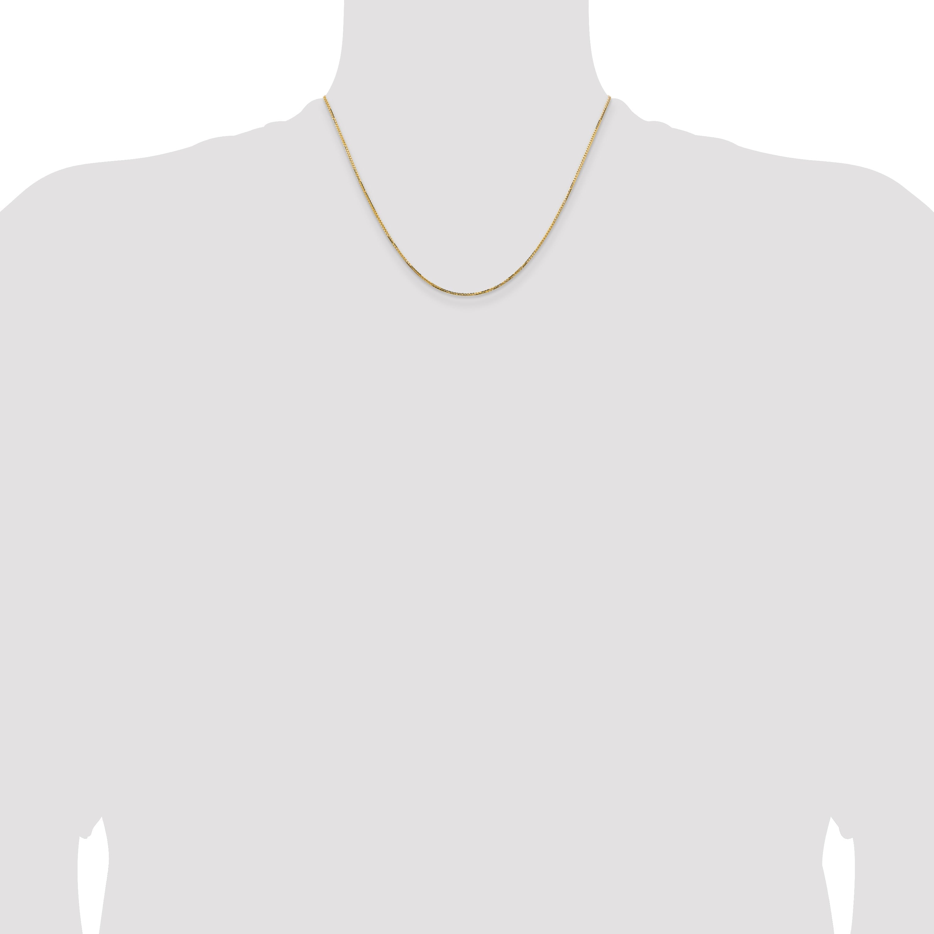 18 Inch 14K Yellow Gold 1.10mm Concave Box Chain Necklace