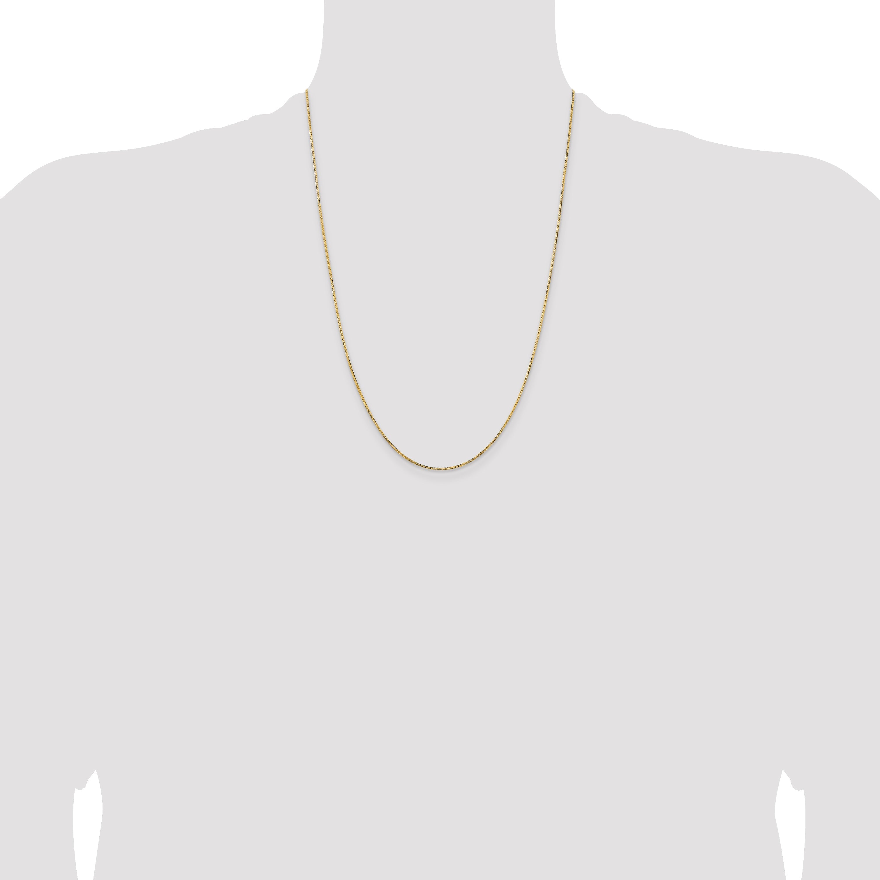 24 Inch 14K Yellow Gold 1.10mm Concave Box Chain Necklace