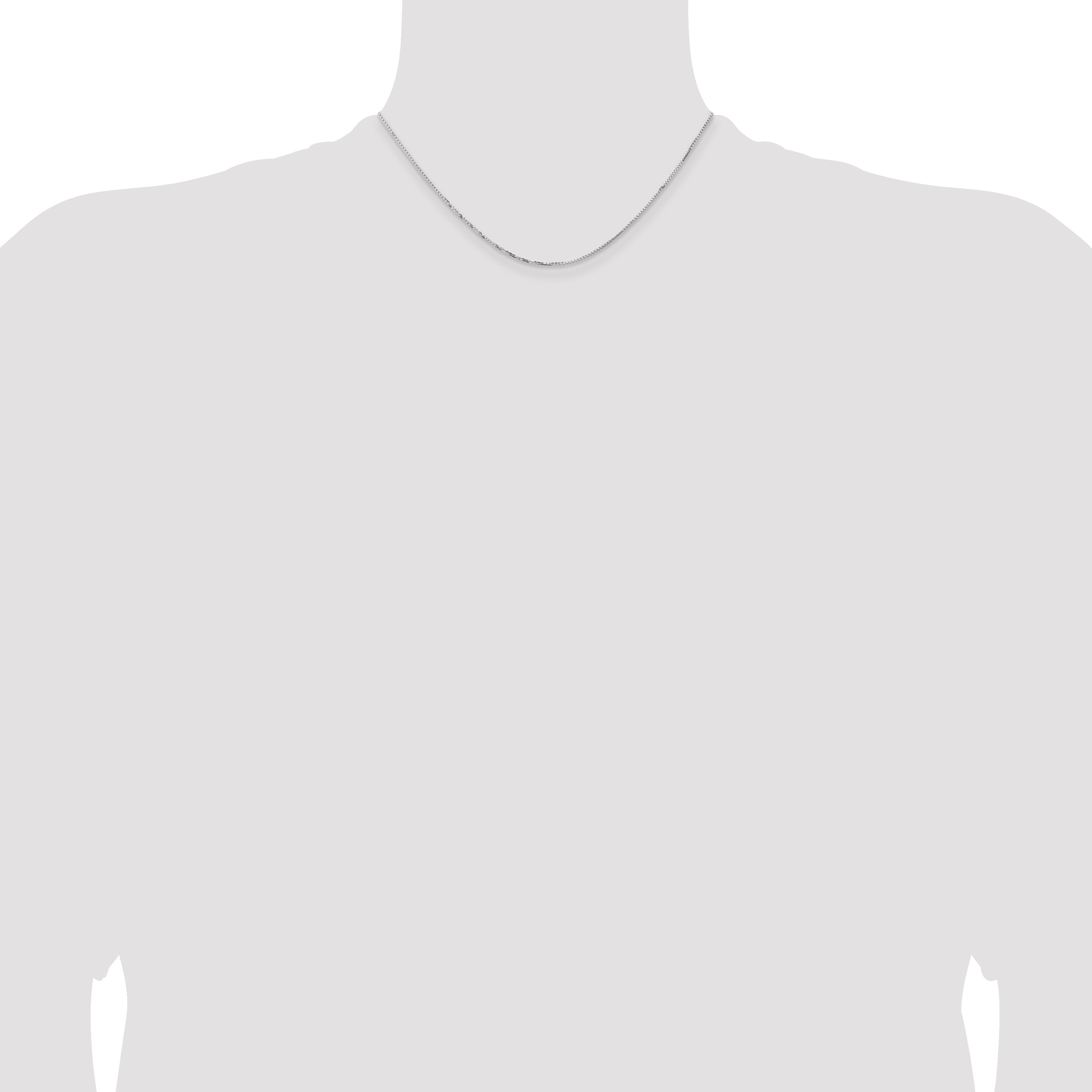 16 Inch 14K White Gold 1.10mm Concave Box Chain Necklace