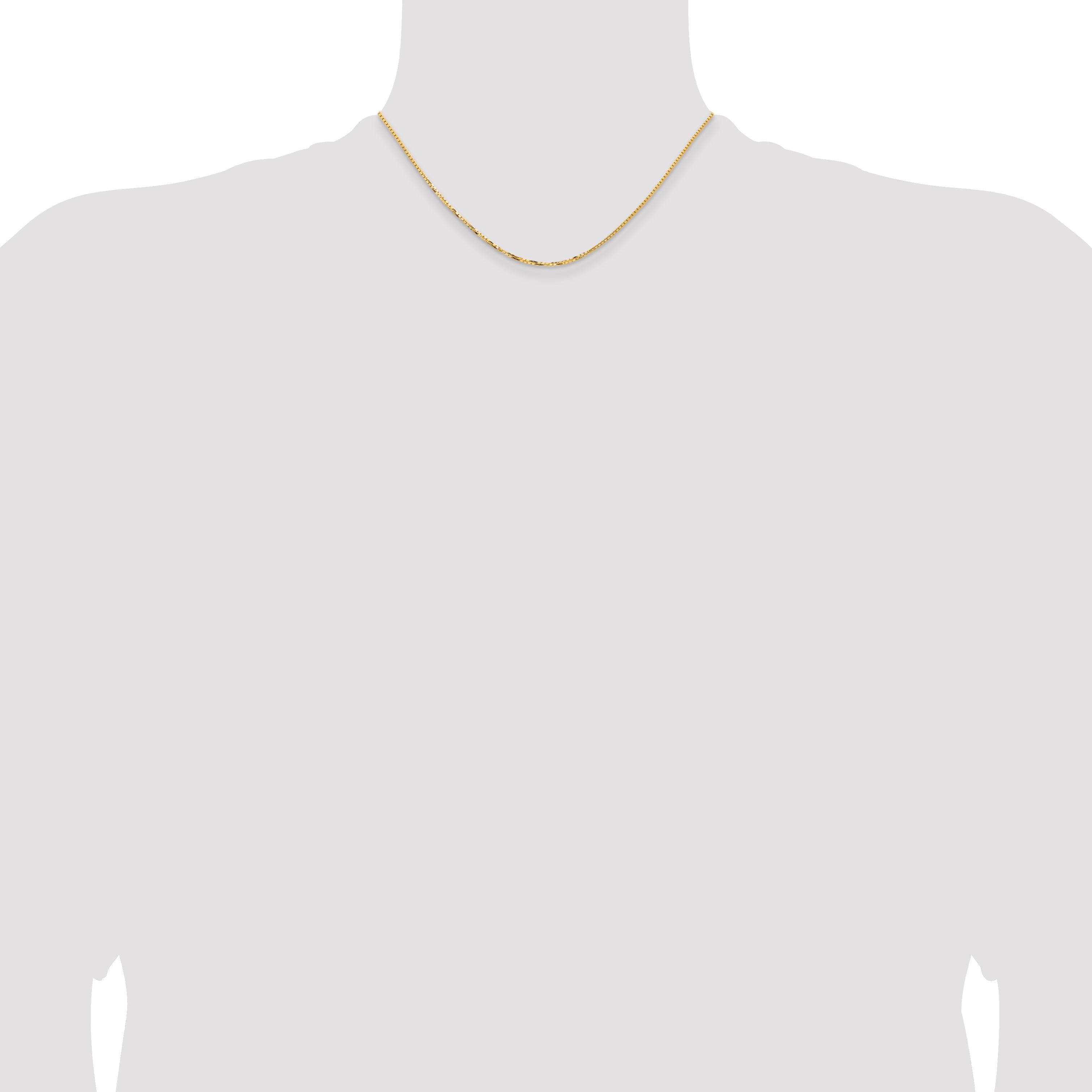 16 Inch 14K Yellow Gold 1.45mm Concave Box Chain Necklace