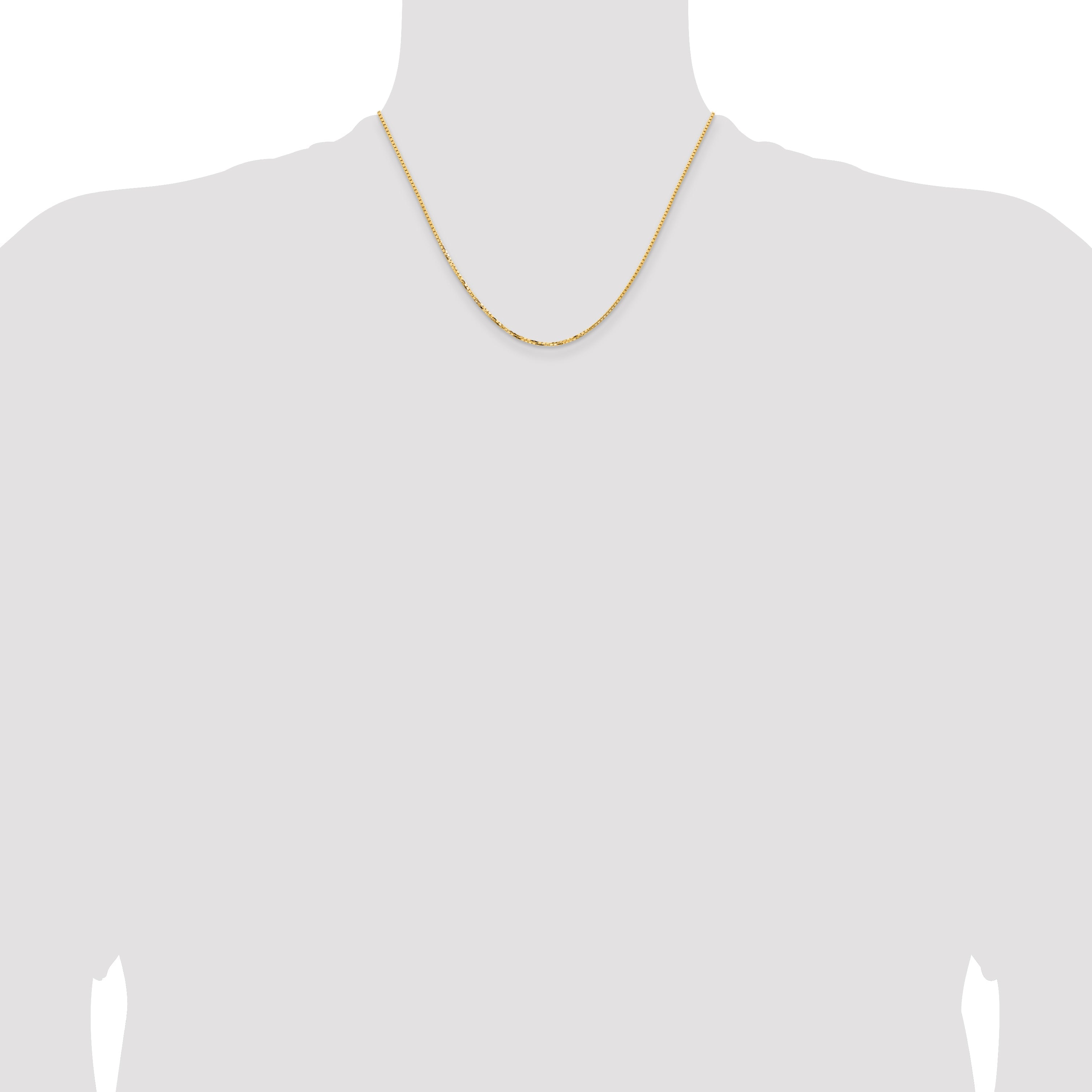 18 Inch 14K Yellow Gold 1.45mm Concave Box Chain Necklace