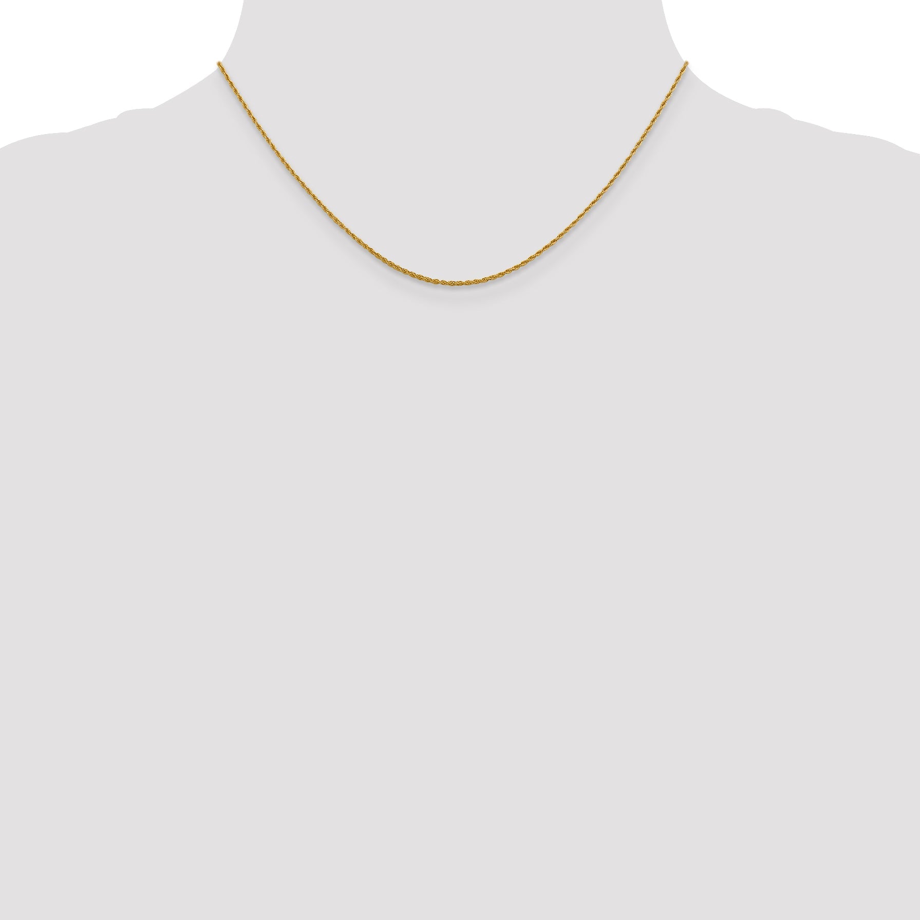 16 Inch 14K 1.3mm Loose Rope Chain Necklace