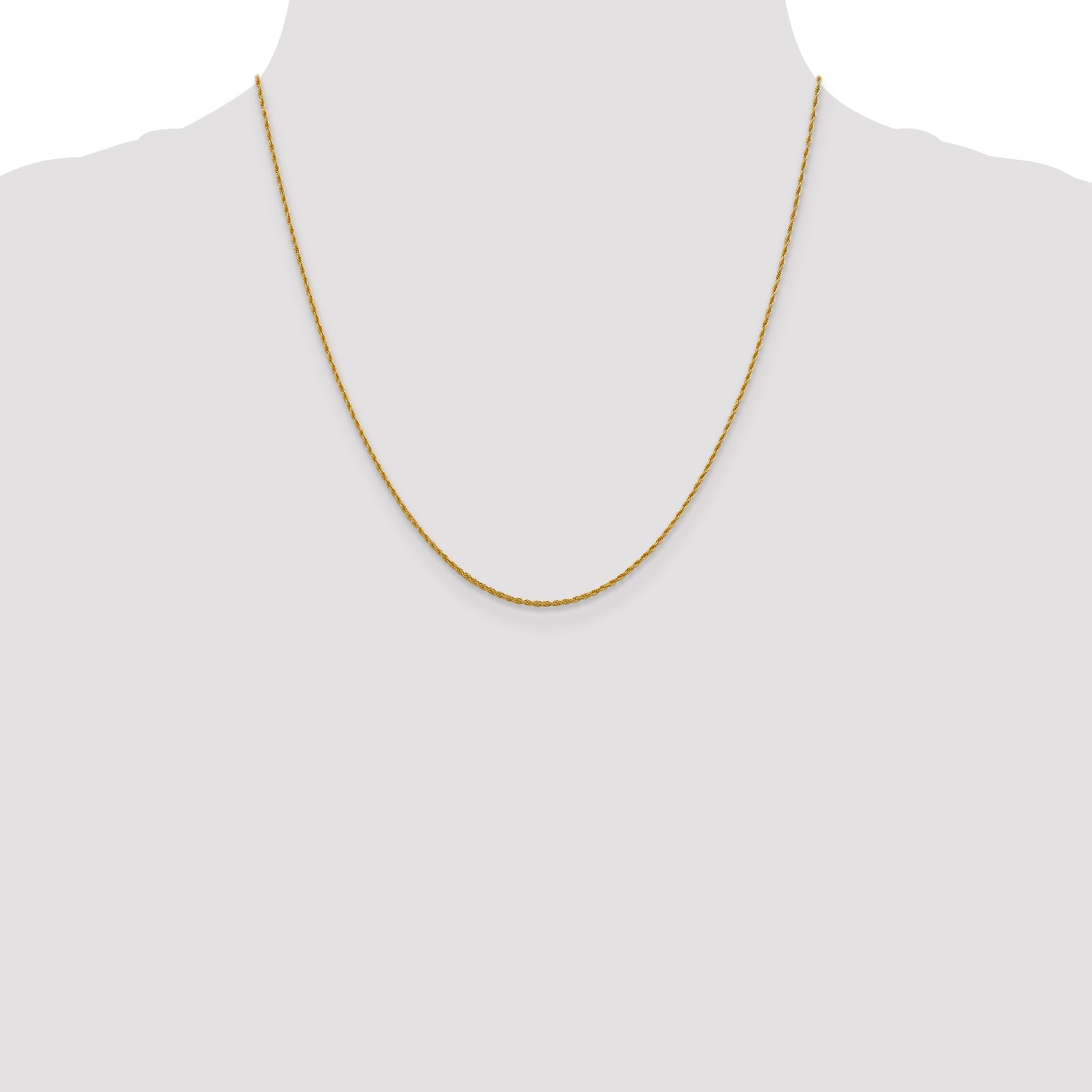 20 Inch 14K 1.3mm Loose Rope Chain Necklace