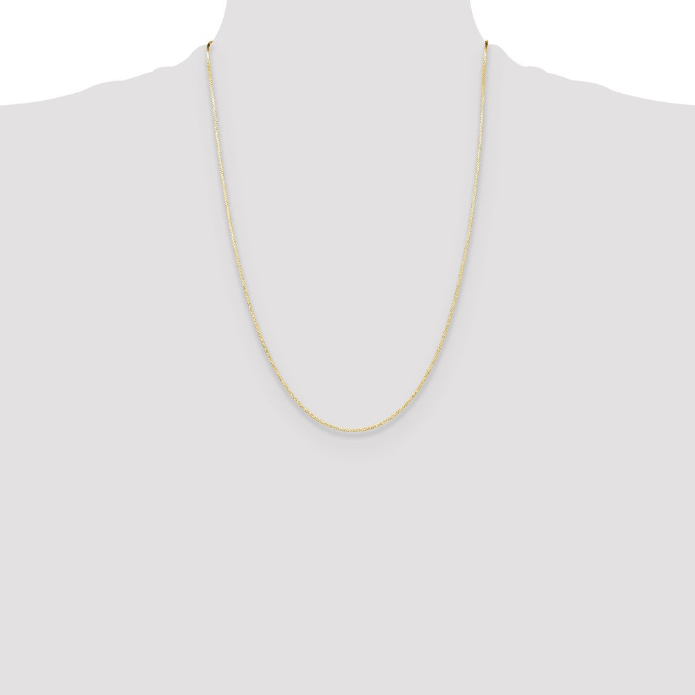 24 Inch 14K Yellow Gold 0.8mm Serpentine Chain Necklace