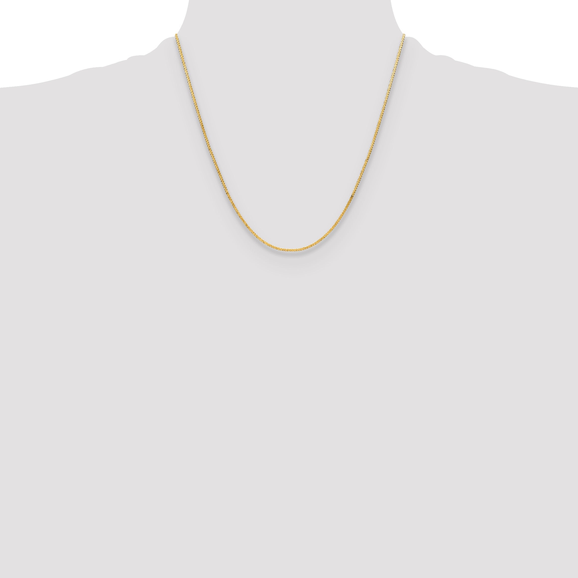 2 Inch 14K Yellow Gold 1.55mm Serpentine Chain Necklace