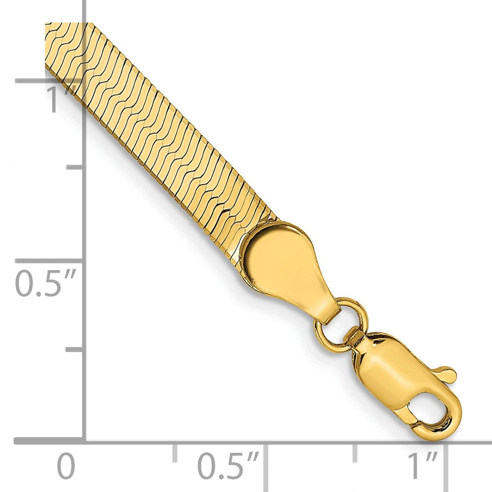 7 Inch 14K Yellow Gold 4mm Silky Herringbone Chain Bracelet