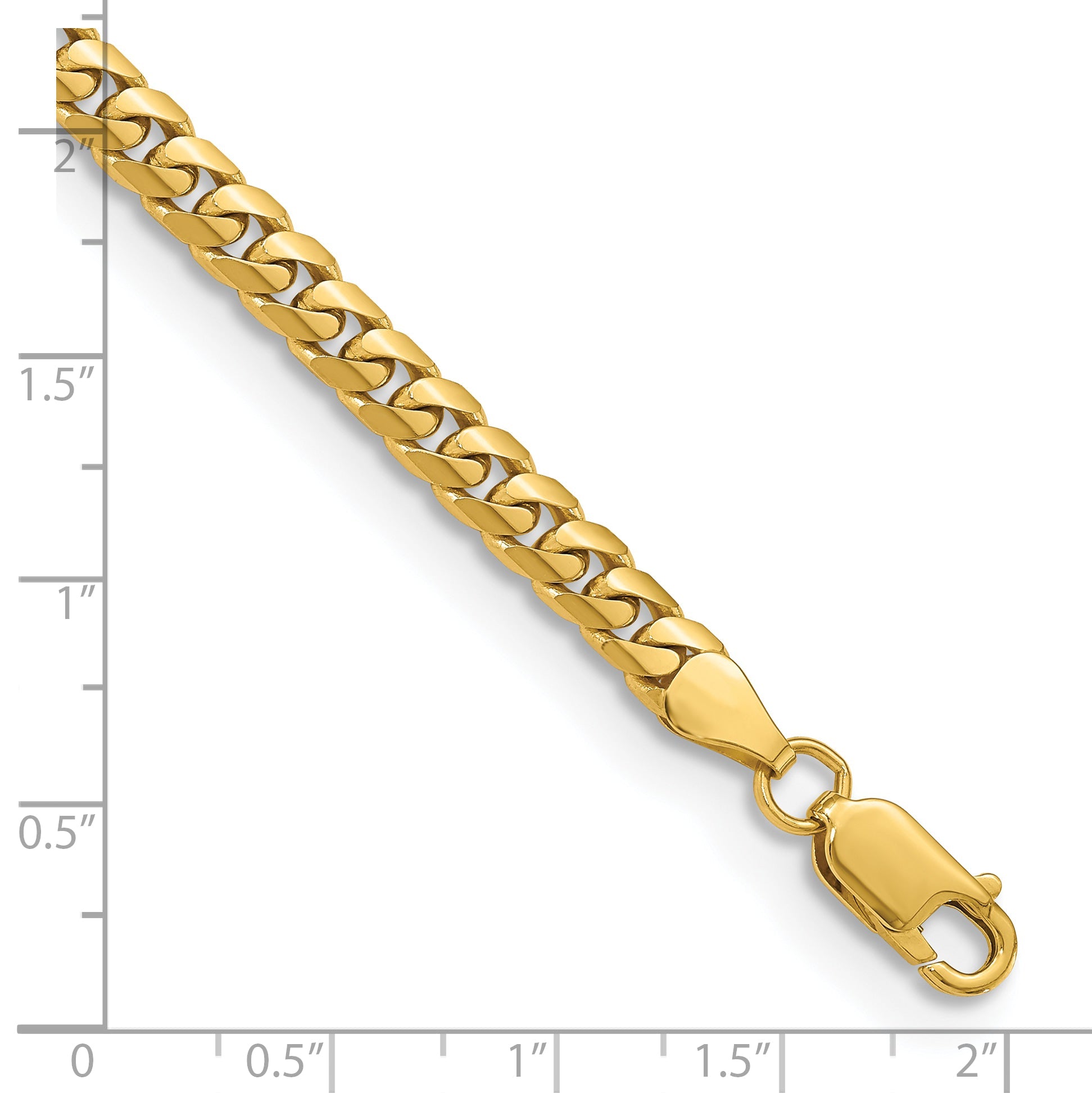 8 Inch 14K Yellow Gold 5mm Solid Miami Cuban Chain Bracelet
