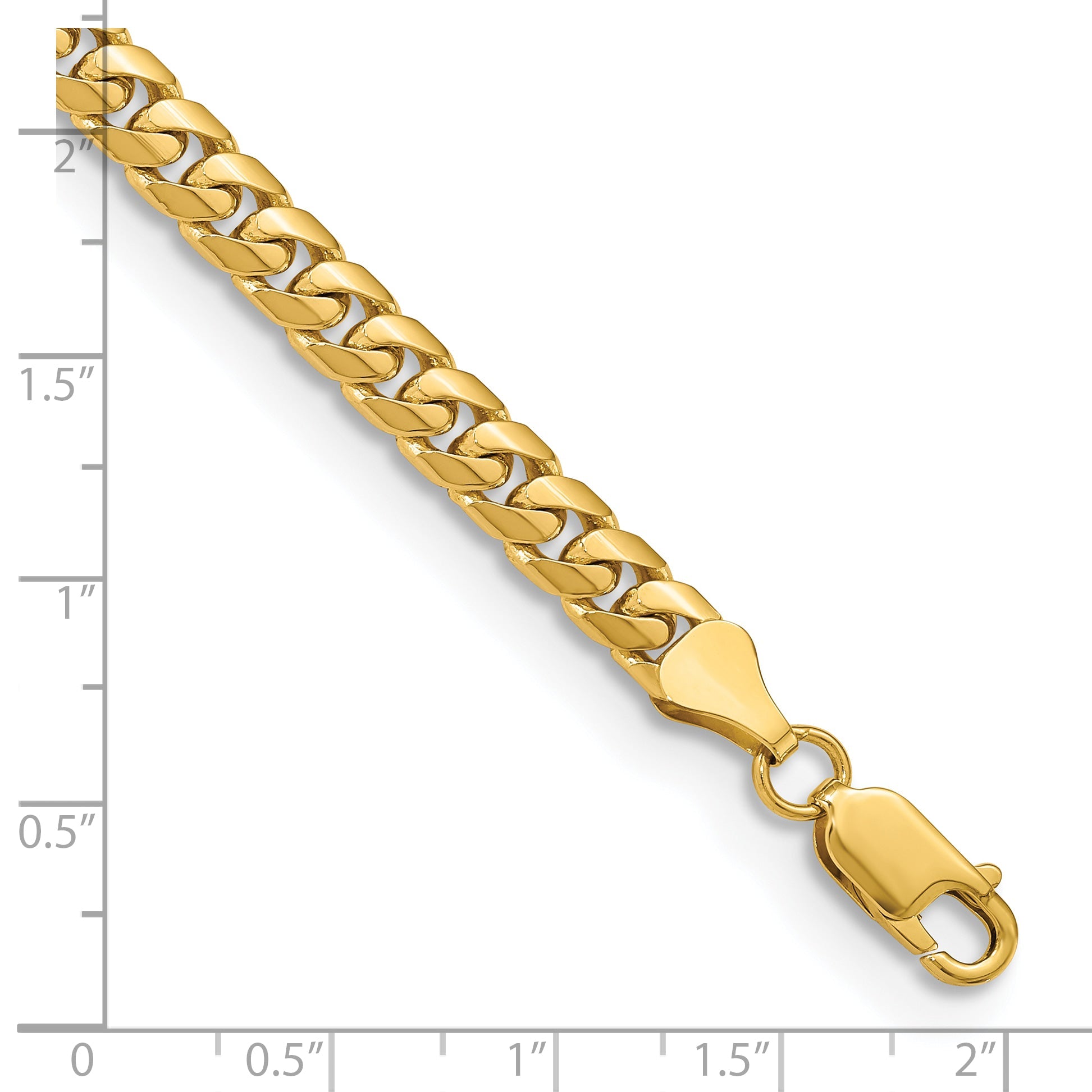 9 Inch 14K Yellow Gold 5.5mm Solid Miami Cuban Chain Bracelet