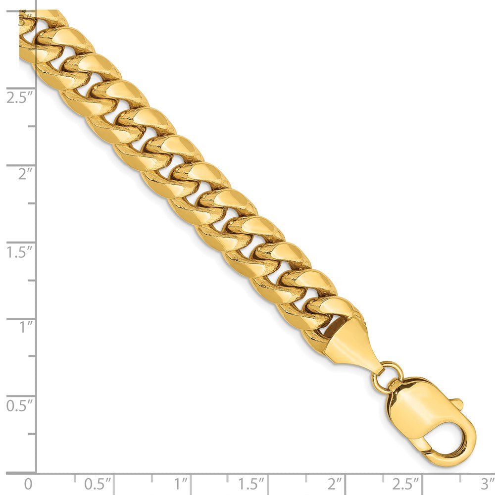 9 Inch 14K Yellow Gold 9.3mm Semi Solid Miami Cuban Chain Bracelet