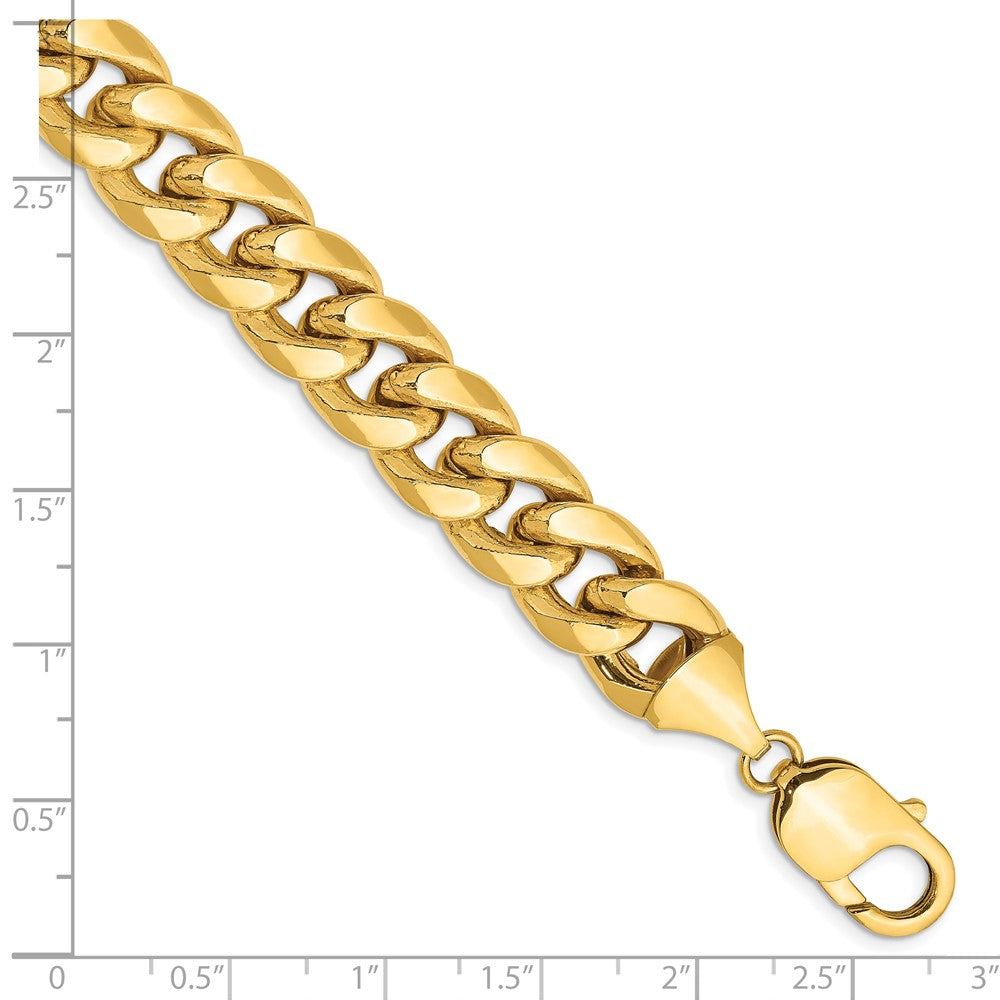 9 Inch 14K Yellow Gold 11mm Semi Solid Miami Cuban Chain Bracelet