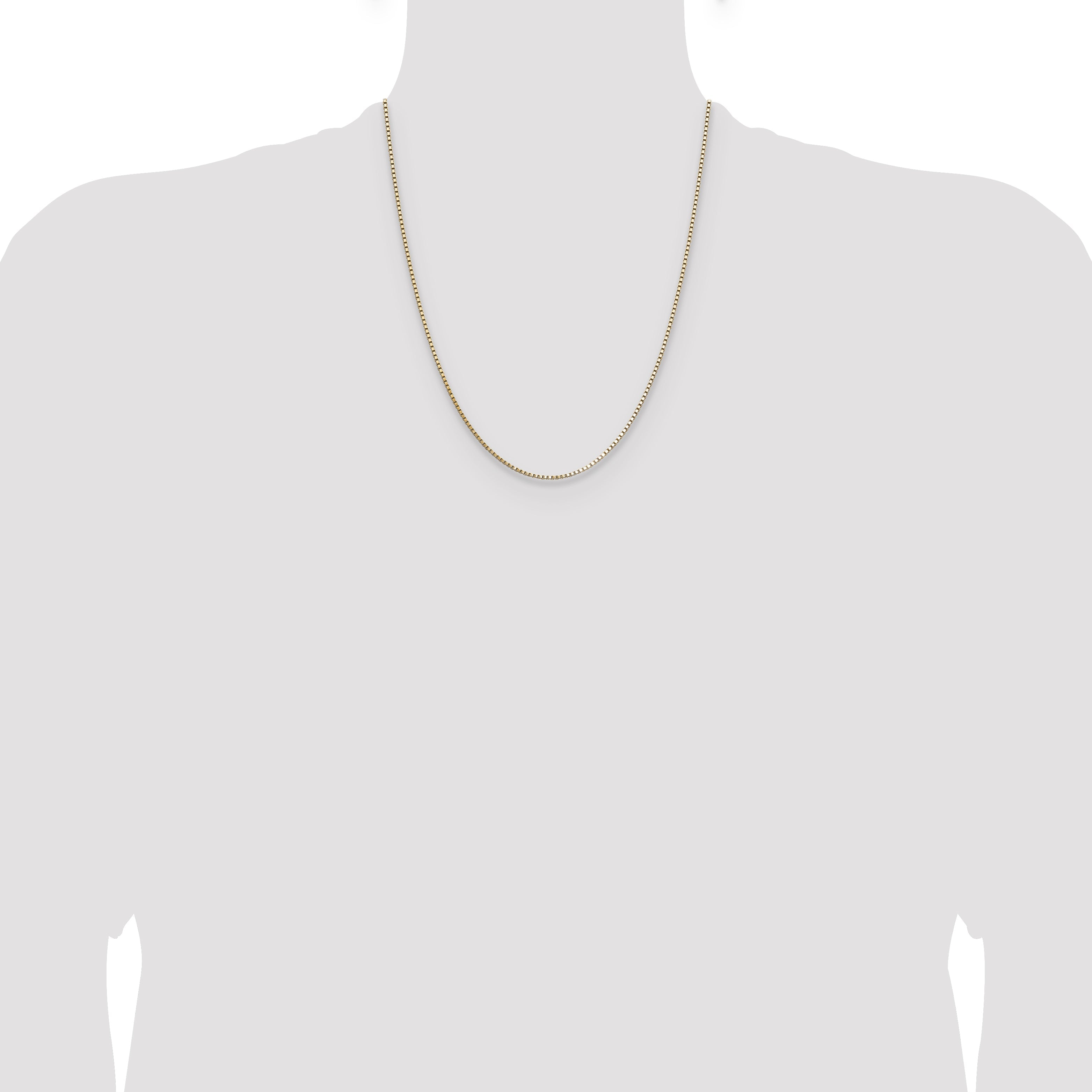 22 Inch 14K Yellow Gold 1.10mm Box Chain Necklace