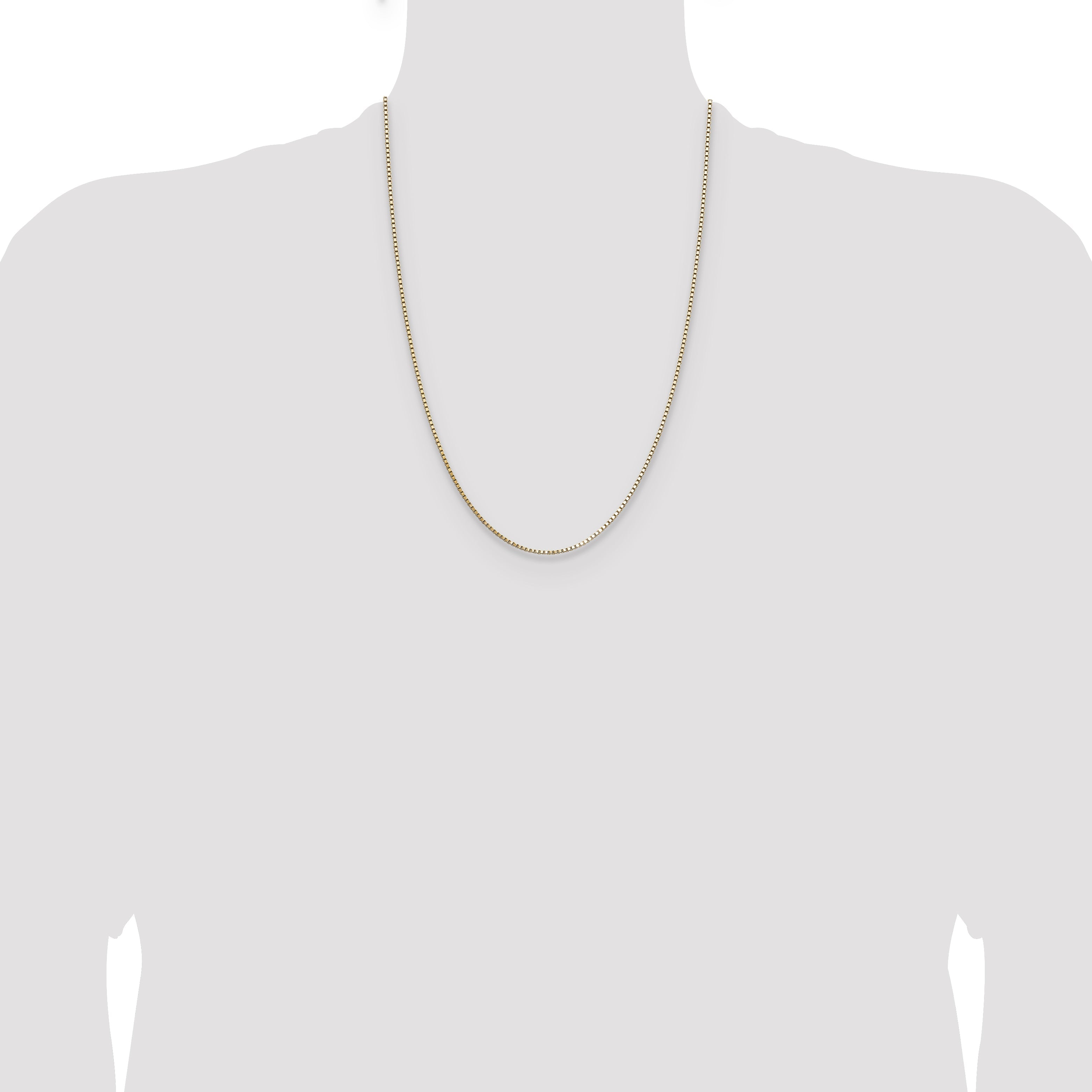 24 Inch 14K Yellow Gold 1.10mm Box Chain Necklace