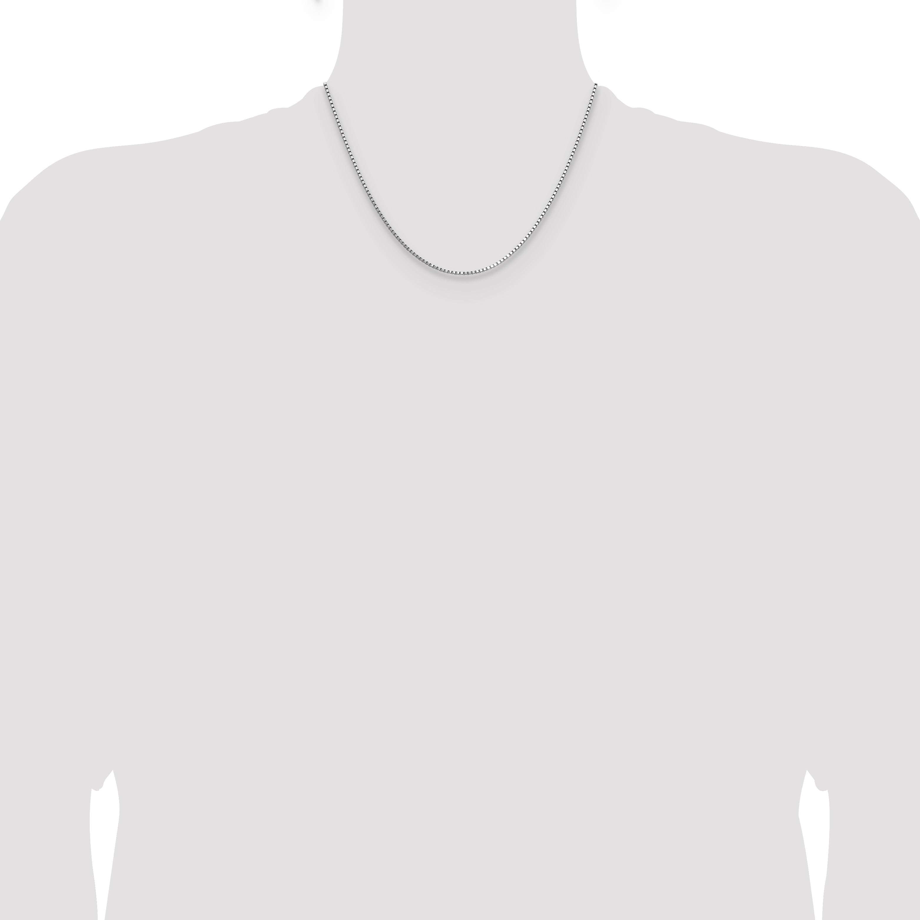 18 Inch 14K White Gold 1.10mm Box Chain Necklace