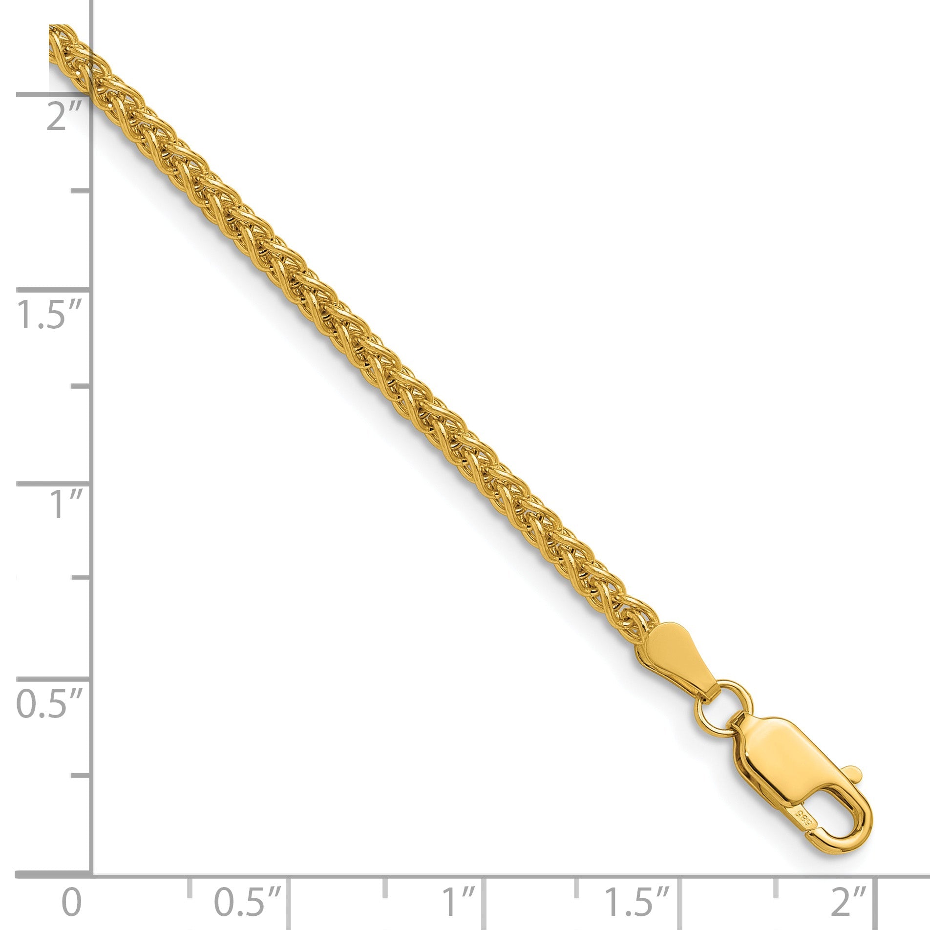 18 Inch 14K Yellow Gold 2.8mm Spiga Chain Necklace