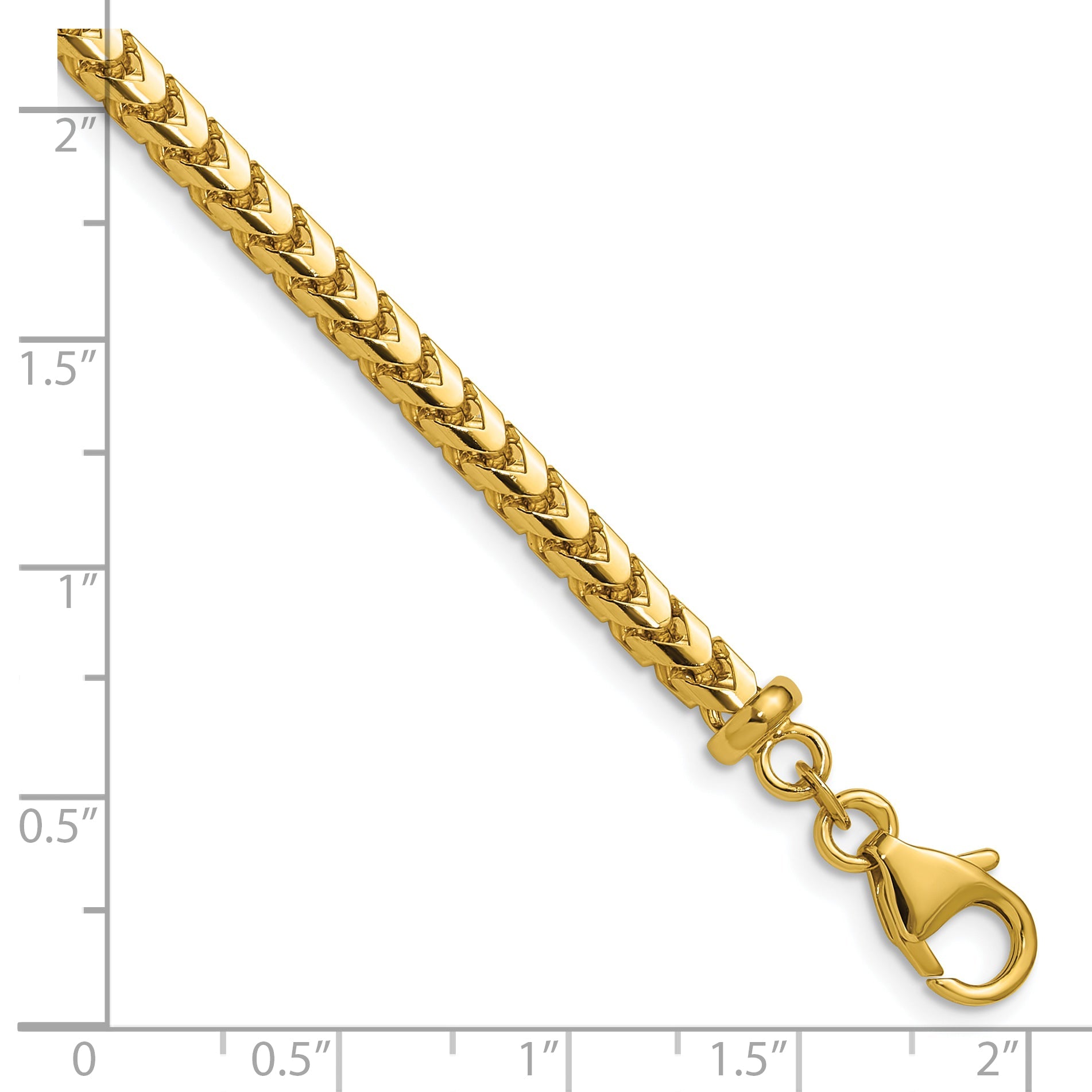 22 Inch 14K Yellow Gold 3.7mm Franco Chain Necklace