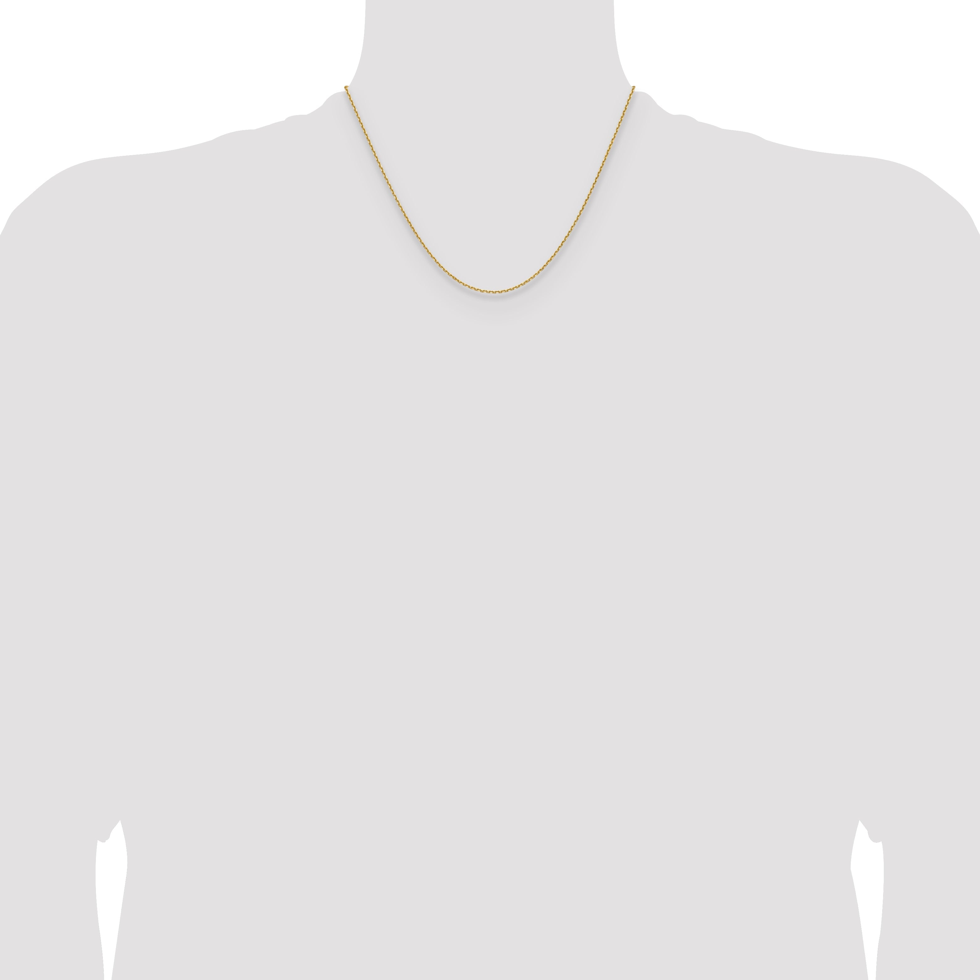 18 Inch 14K Yellow Gold 1.5mm D/C Square Cable Chain Necklace