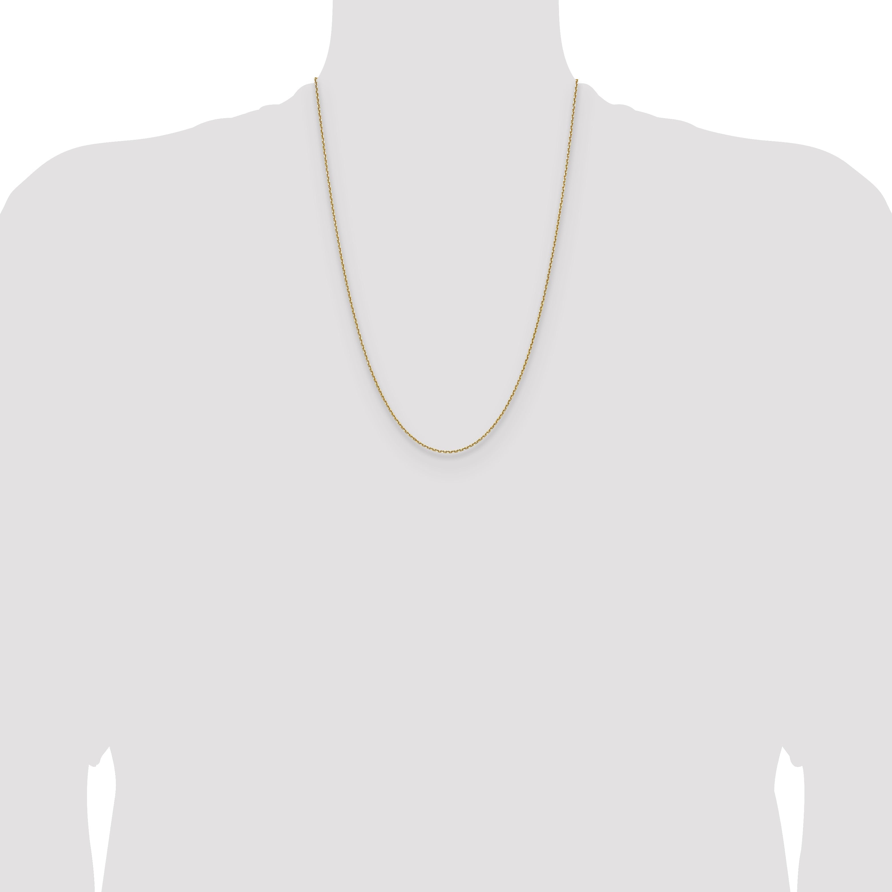 24 Inch 14K Yellow Gold 1.5mm D/C Square Cable Chain Necklace