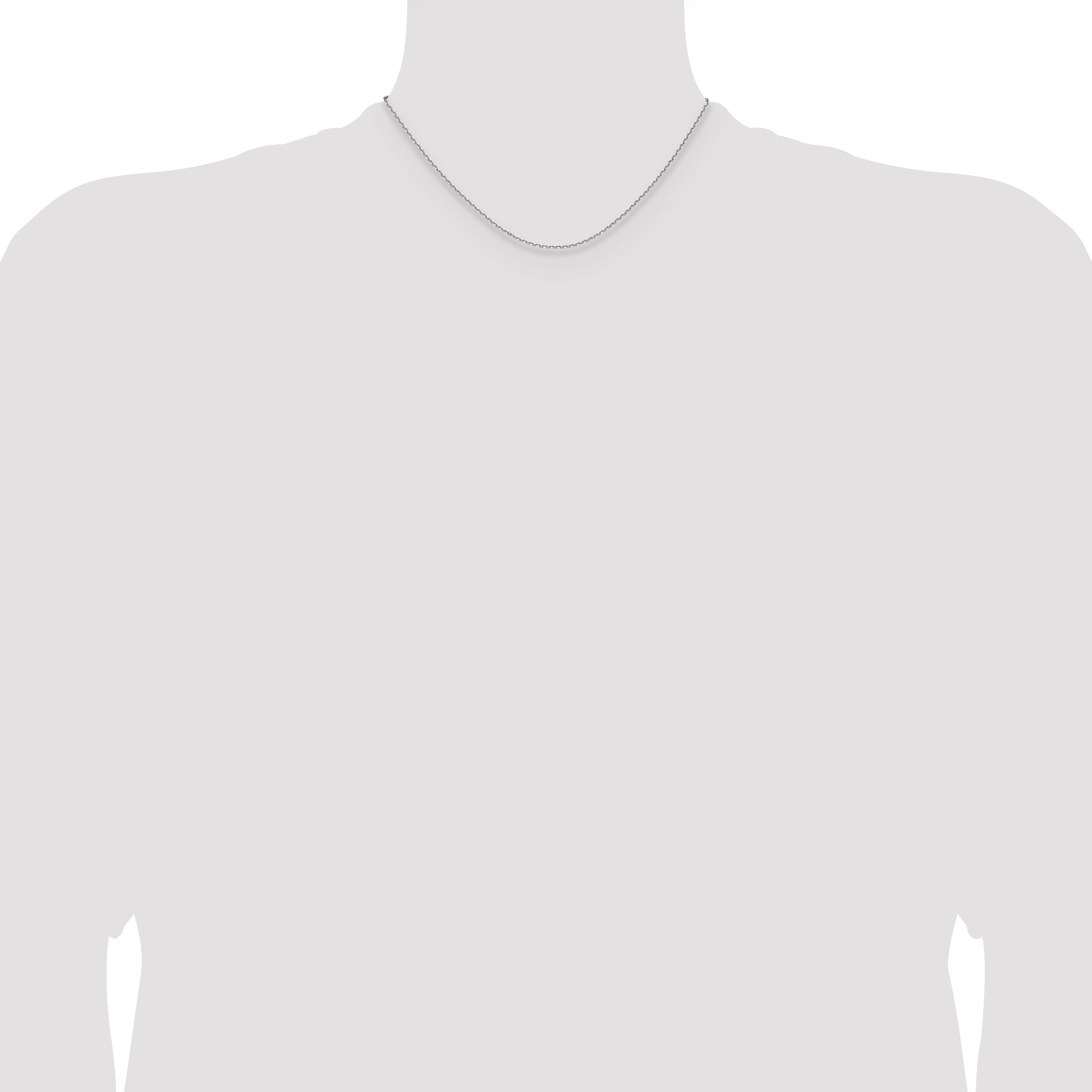 16 Inch 14K White Gold 1.5mm D/C Square Cable Chain Necklace