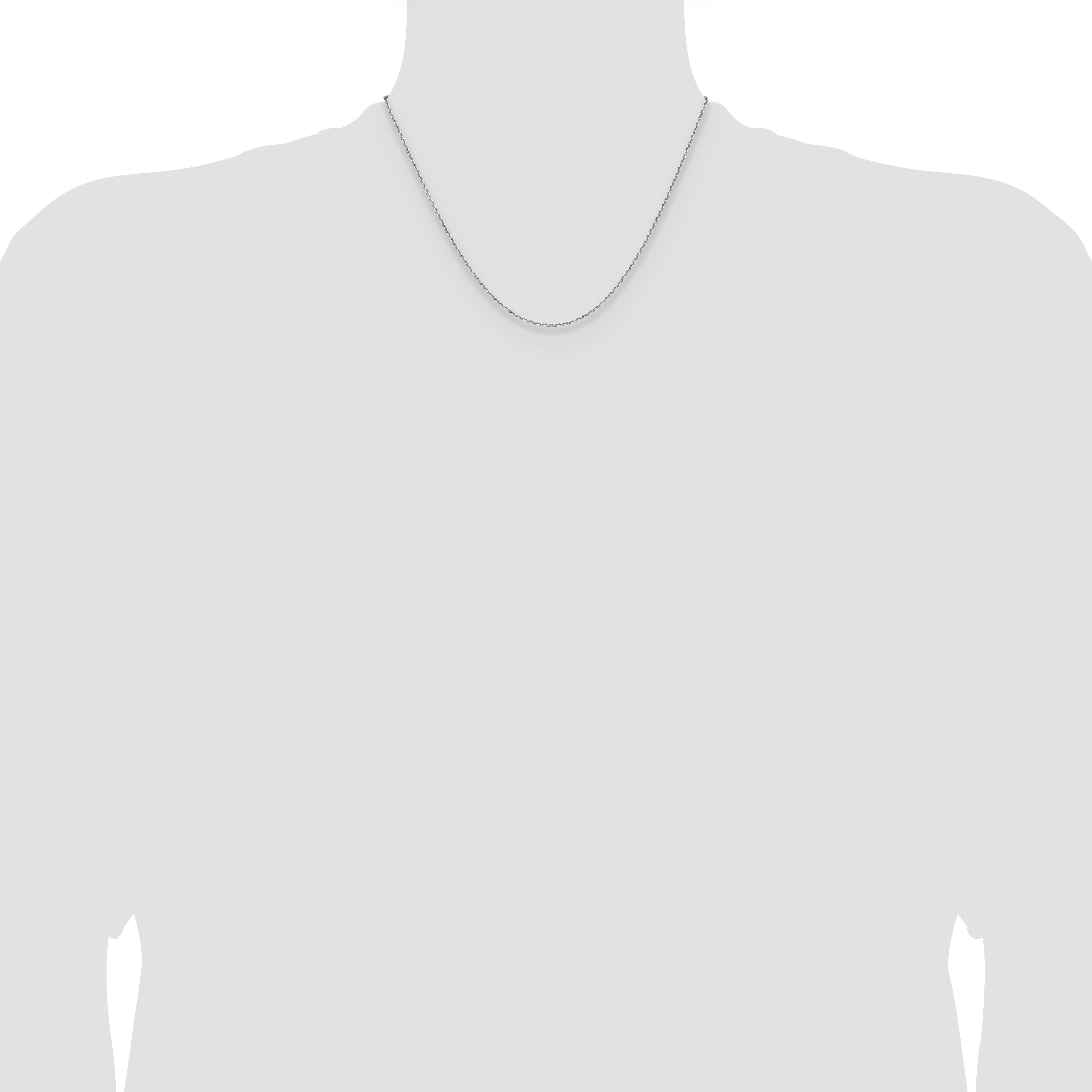 18 Inch 14K White Gold 1.5mm D/C Square Cable Chain Necklace