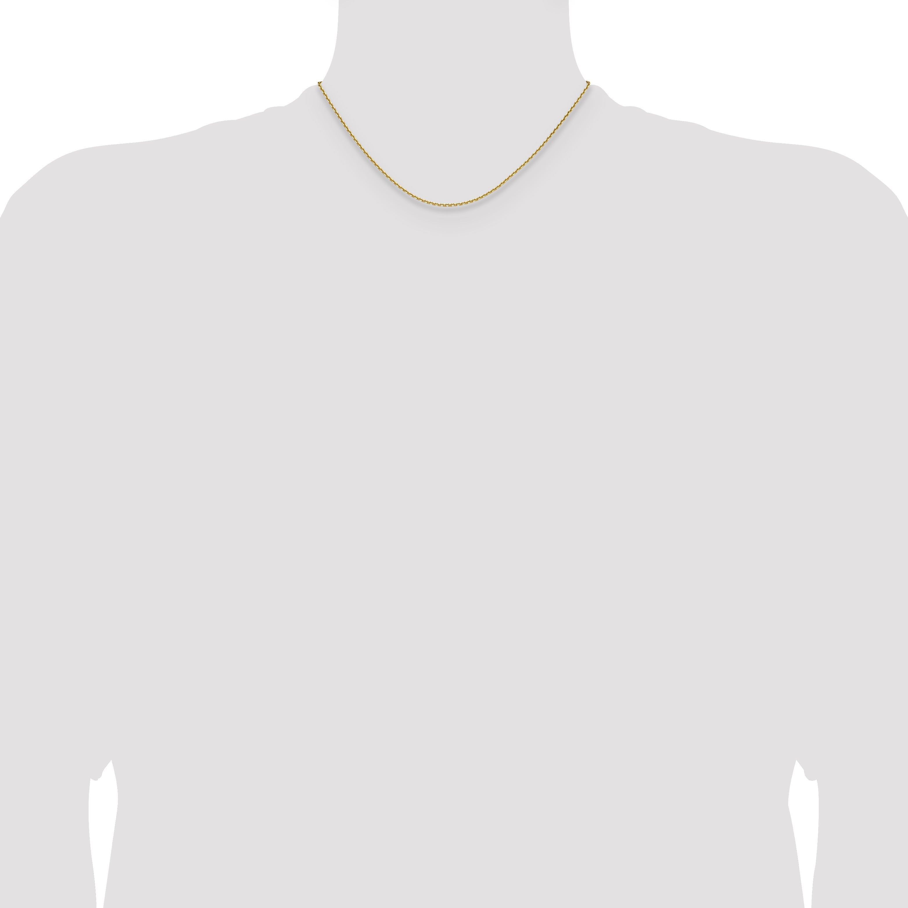 16 Inch 14K Yellow Gold 1.65mm D/C Square Cable Chain Necklace