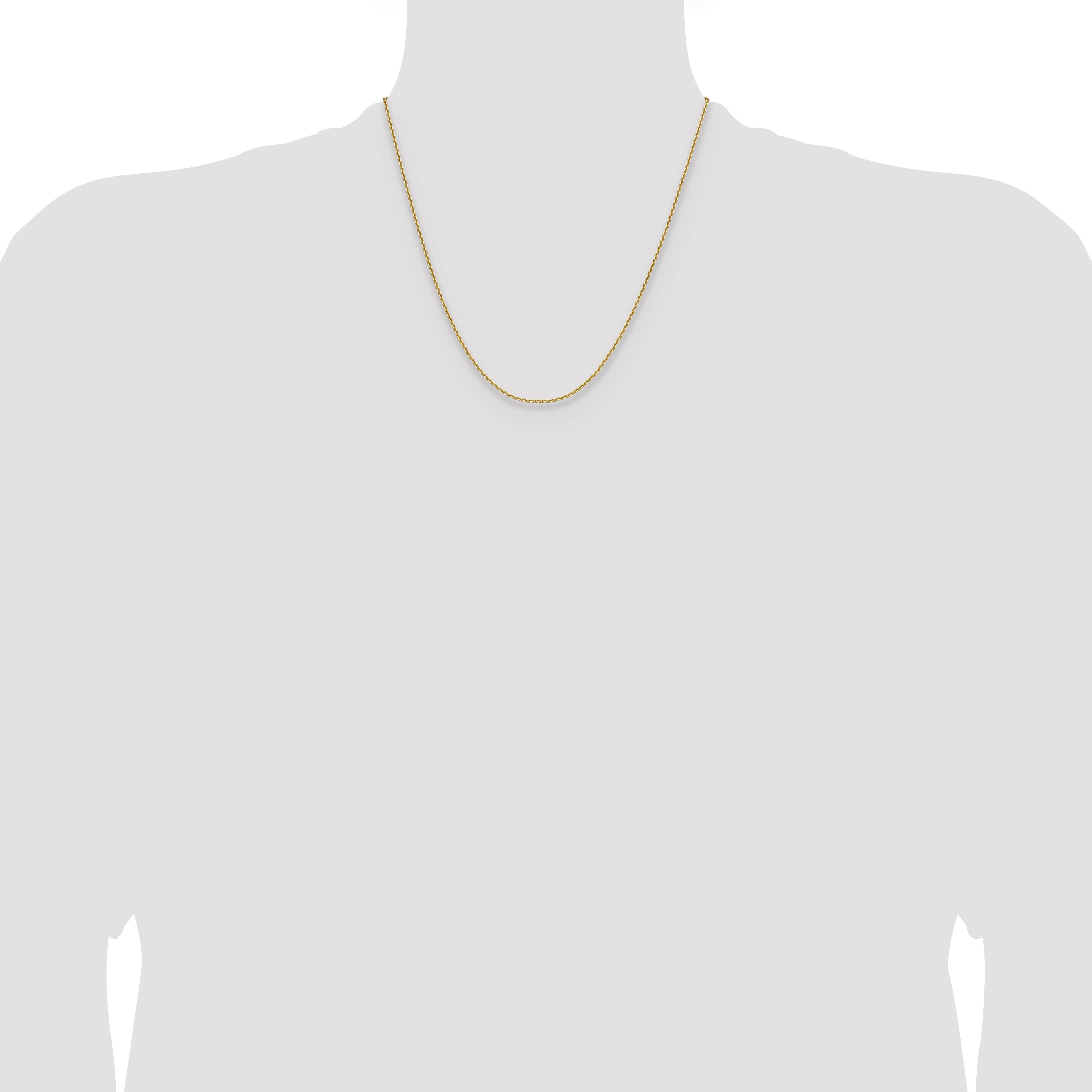 2 Inch 14K Yellow Gold 1.65mm D/C Square Cable Chain Necklace