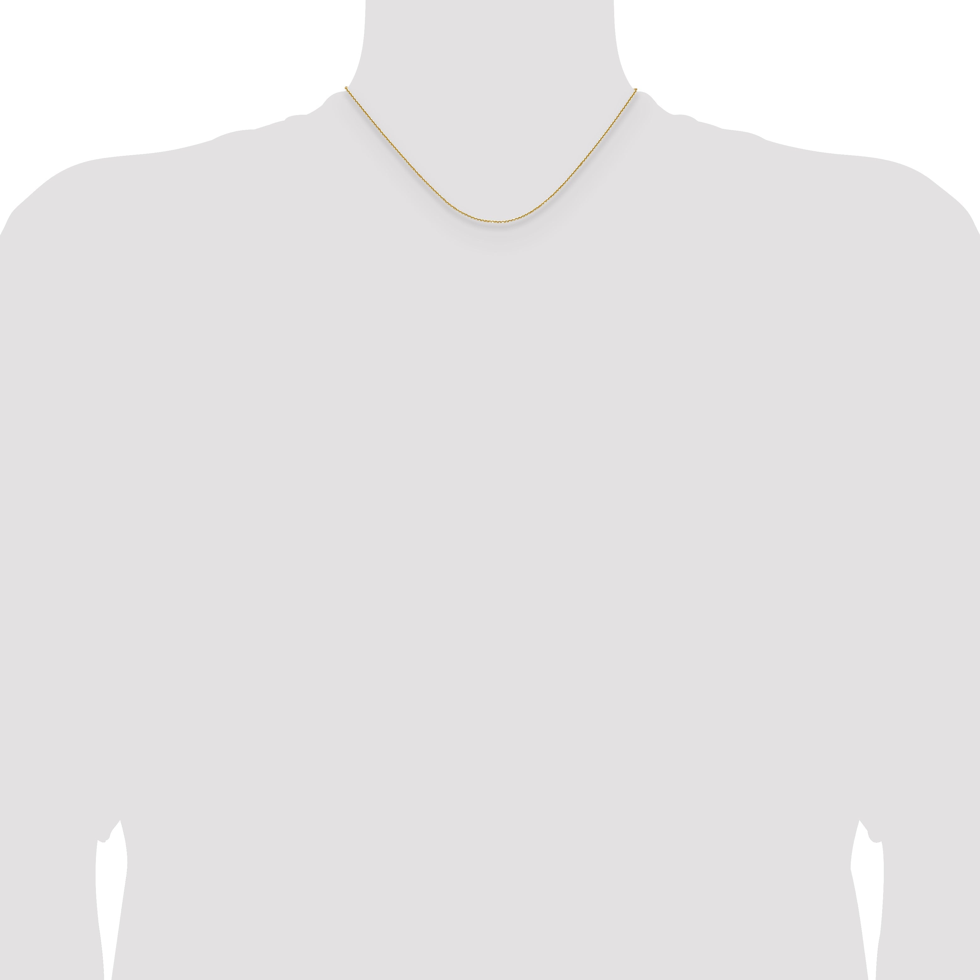 16 Inch 14K Yellow Gold 1.1mm D/C Round Cable Chain Necklace