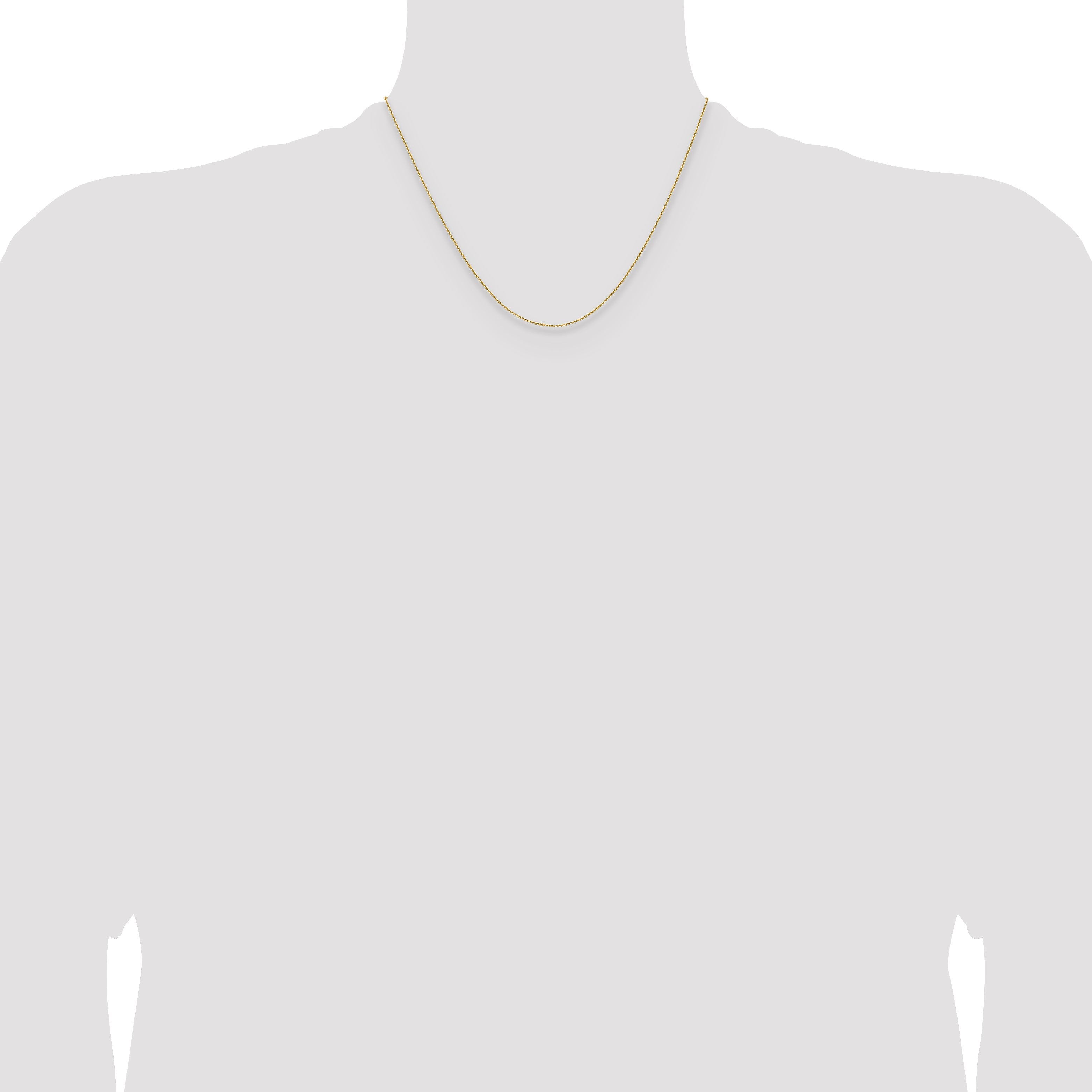 18 Inch 14K Yellow Gold 1.1mm D/C Round Cable Chain Necklace