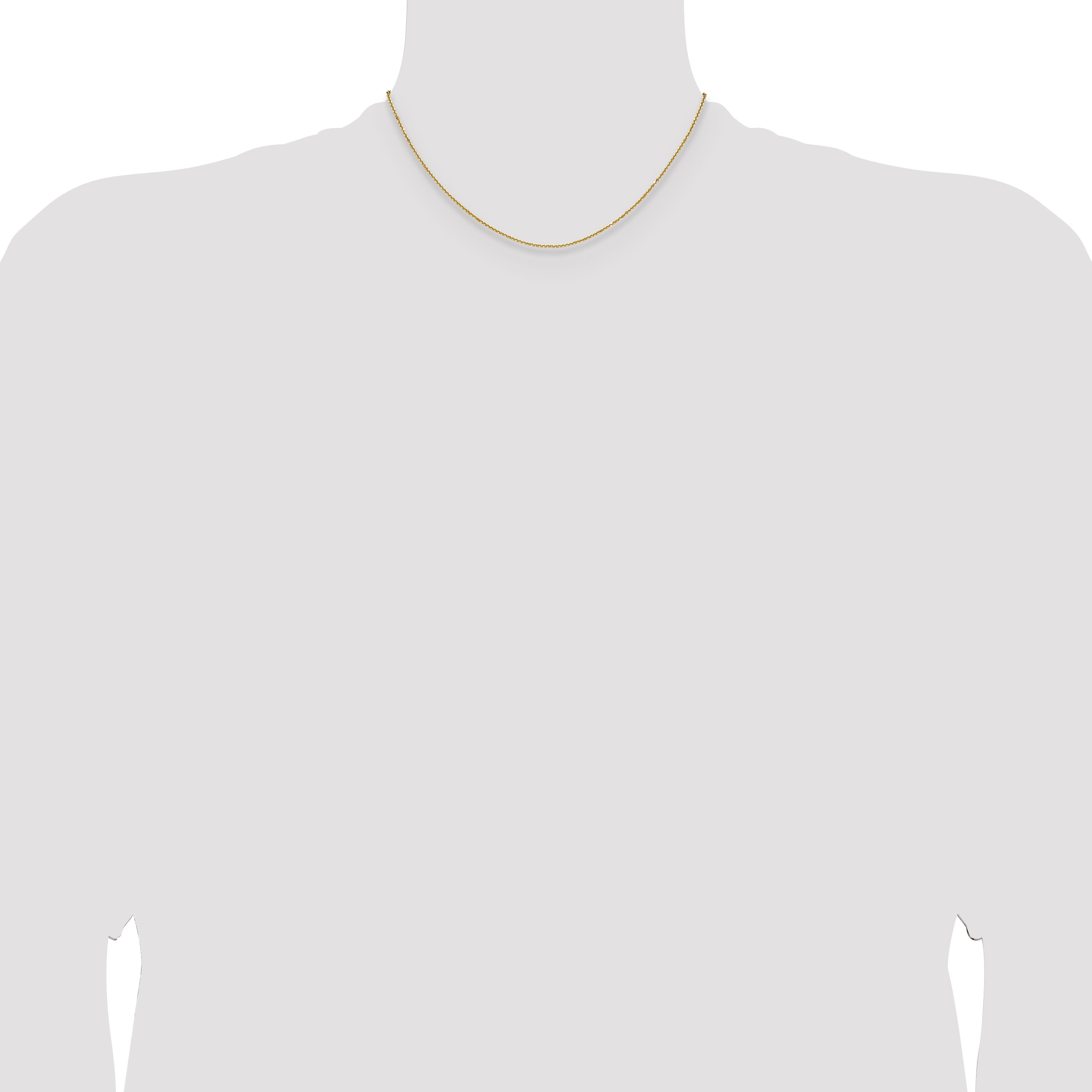 16 Inch 14K Yellow Gold 1.25mm D/C Round Cable Chain Necklace