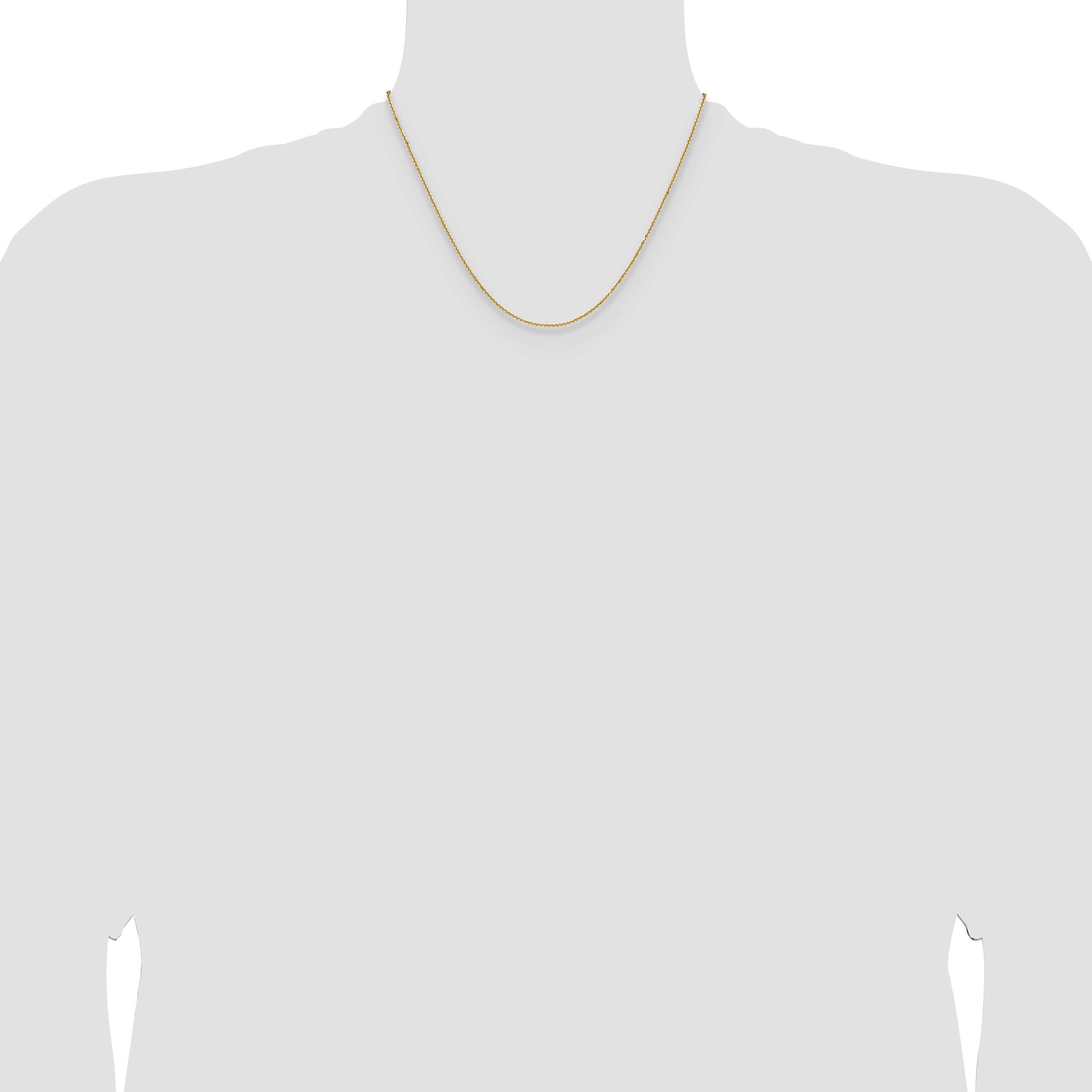 18 Inch 14K Yellow Gold 1.25mm D/C Round Cable Chain Necklace