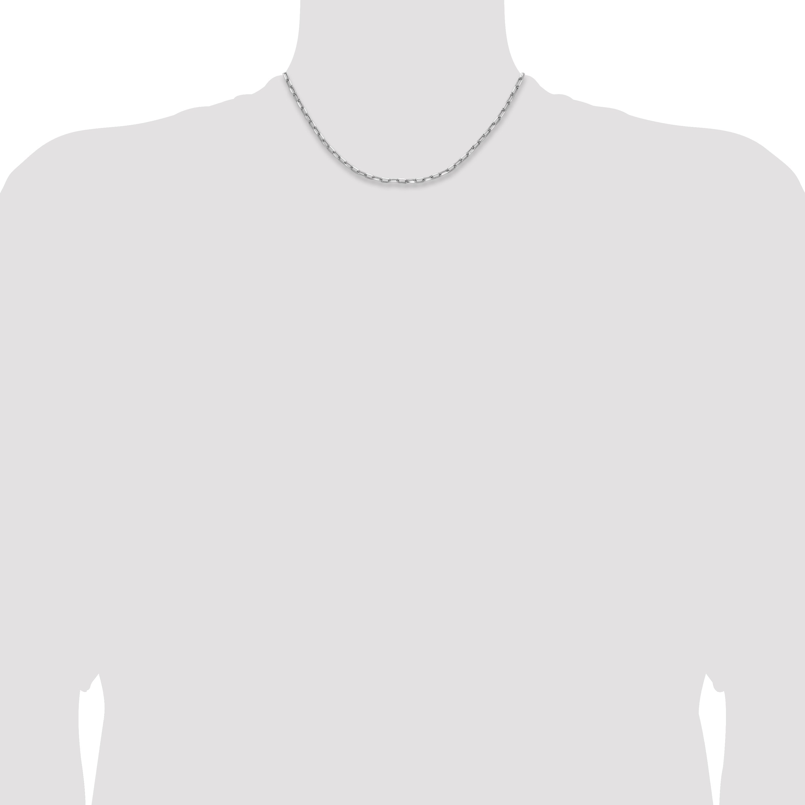 16 Inch 14K White Gold Wg 3.0mm Solid Beveled D/C Paperclip Chain Necklace