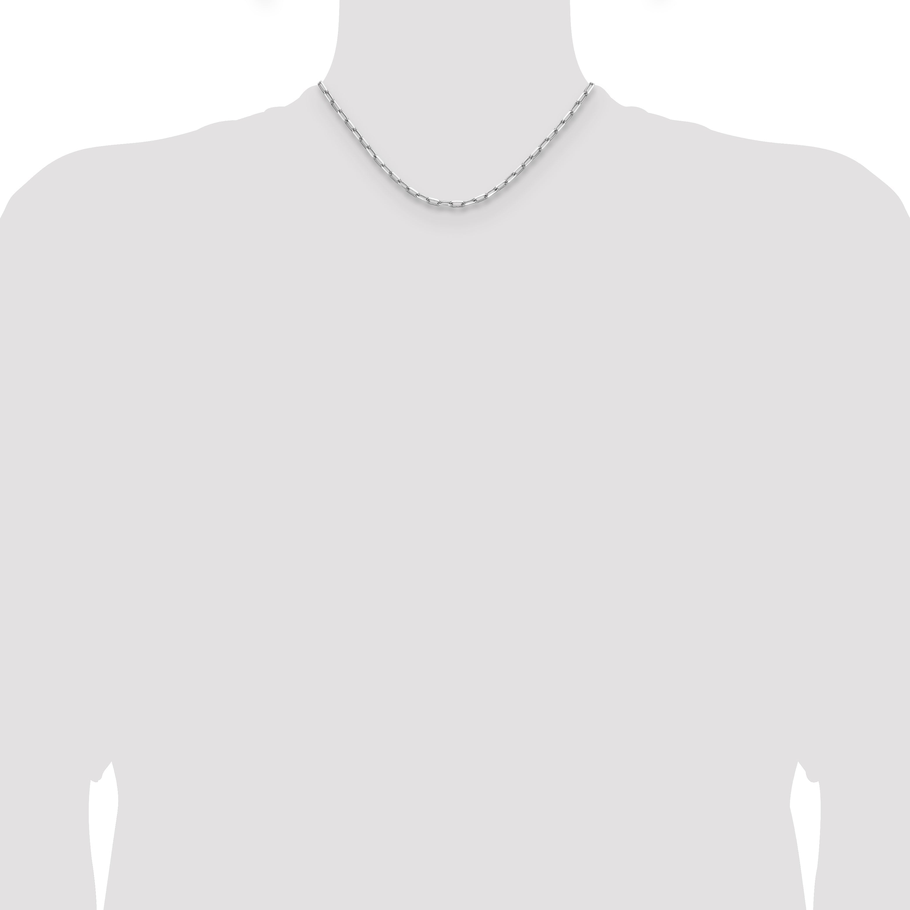 16 Inch 14K White Gold Wg 3.5mm Solid Beveled D/C Paperclip Chain Necklace