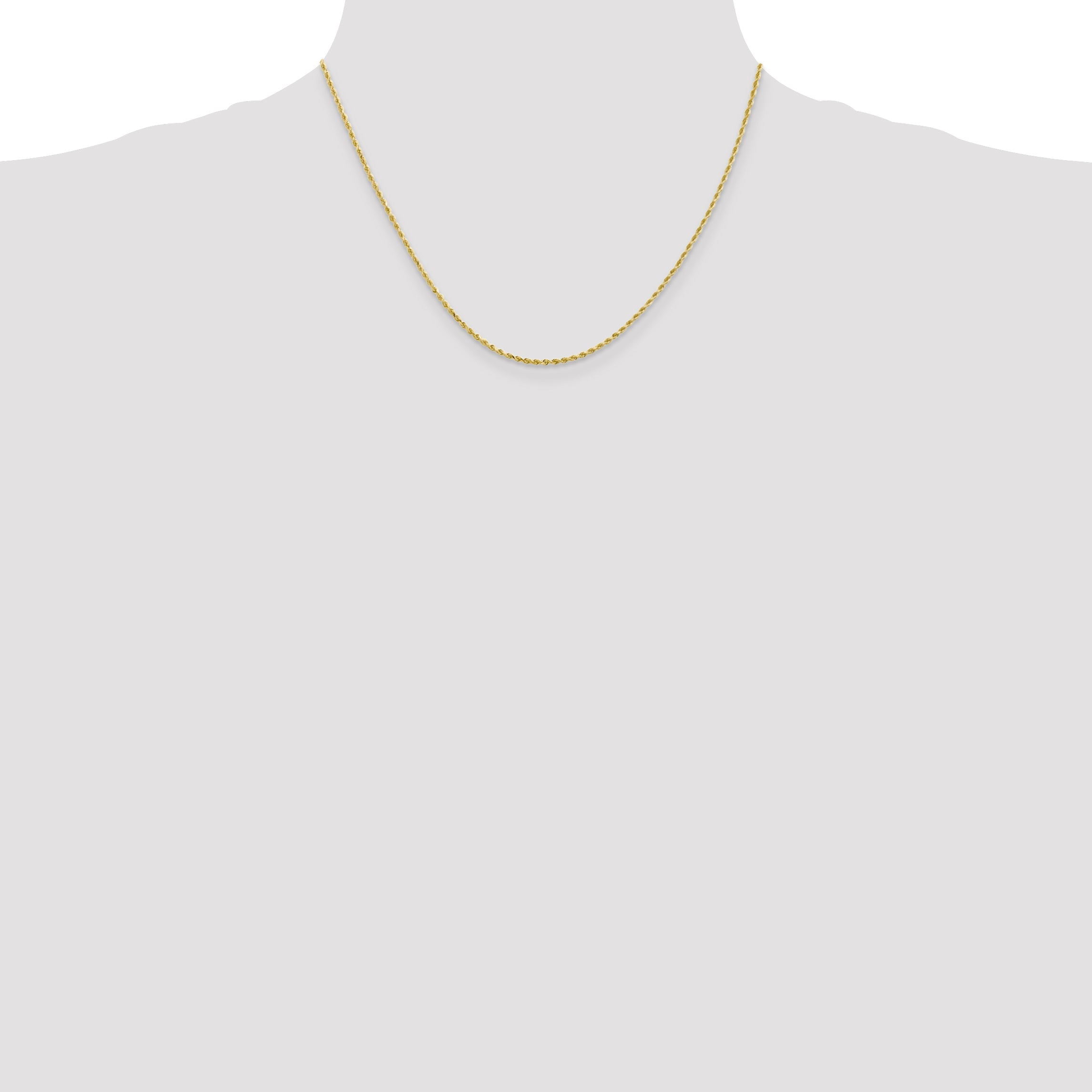 18 Inch 10K 1.75mm Diamond-Cut Rope Chain Necklace