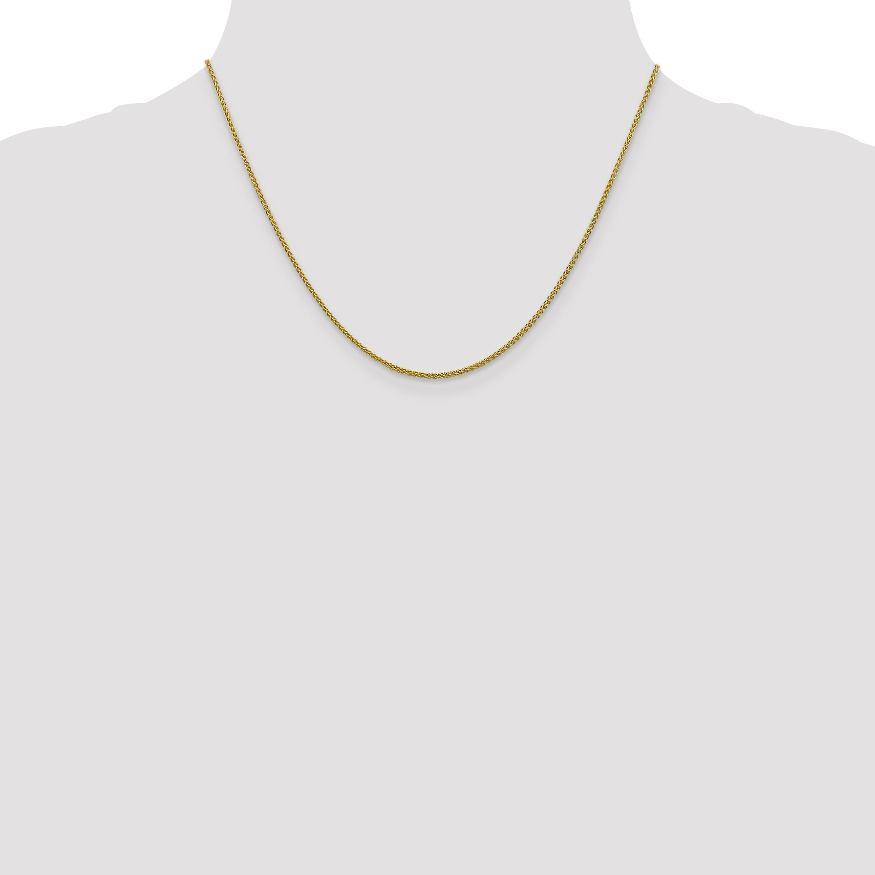 18 Inch 10K 1.5mm D/C Spiga Chain Necklace